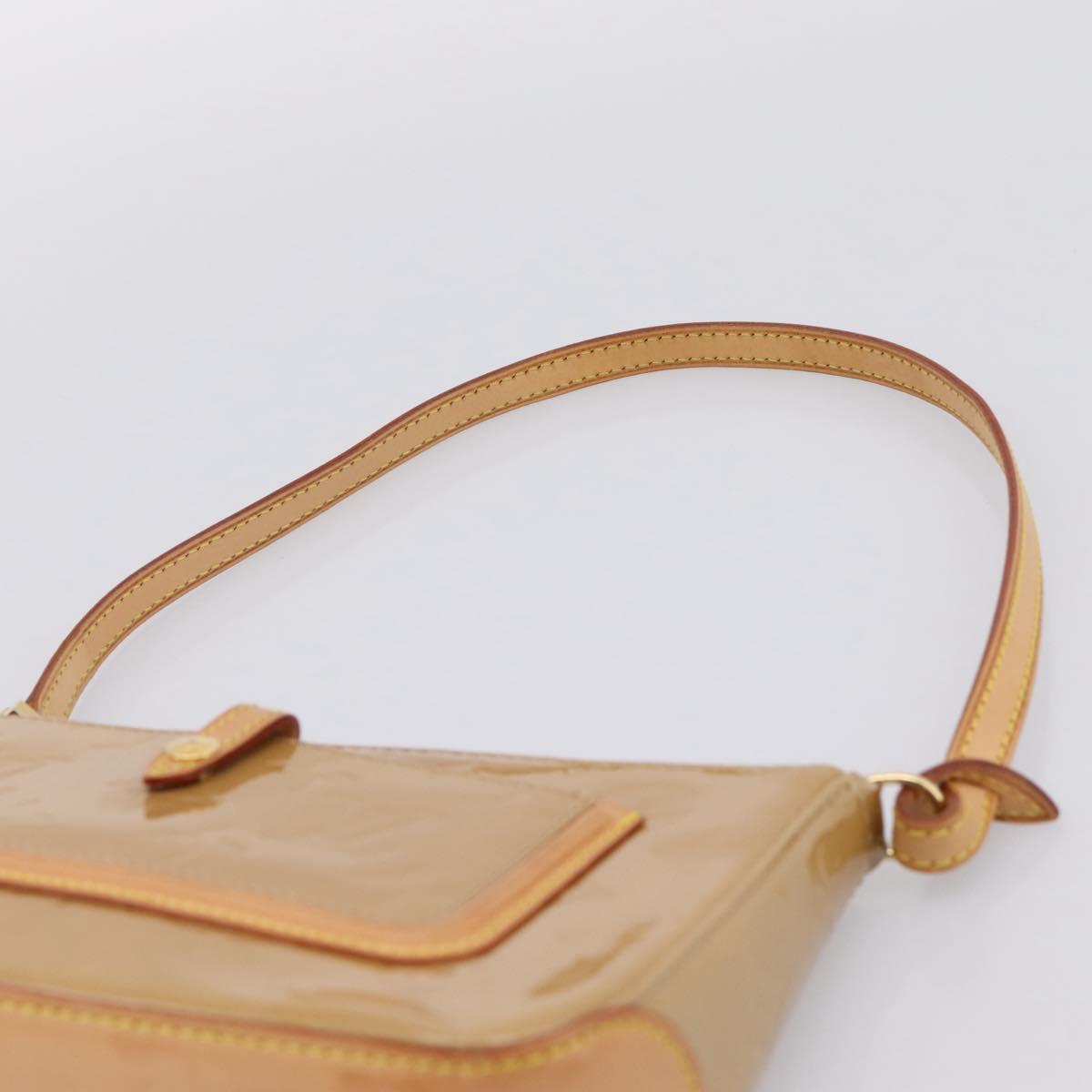 LOUIS VUITTON Vernis Mallory Square Pouch Noisette M91197 LV Auth 203117V