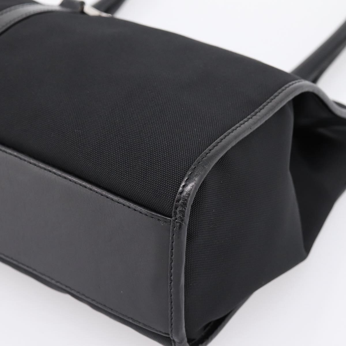 GUCCI Jackie Hand Bag Nylon Black Silver 002 1073 Auth 203119A