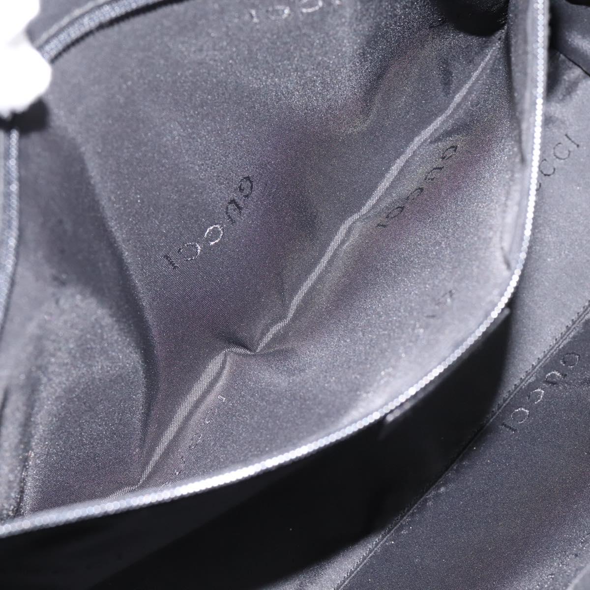 GUCCI Jackie Hand Bag Nylon Black Silver 002 1073 Auth 203119A