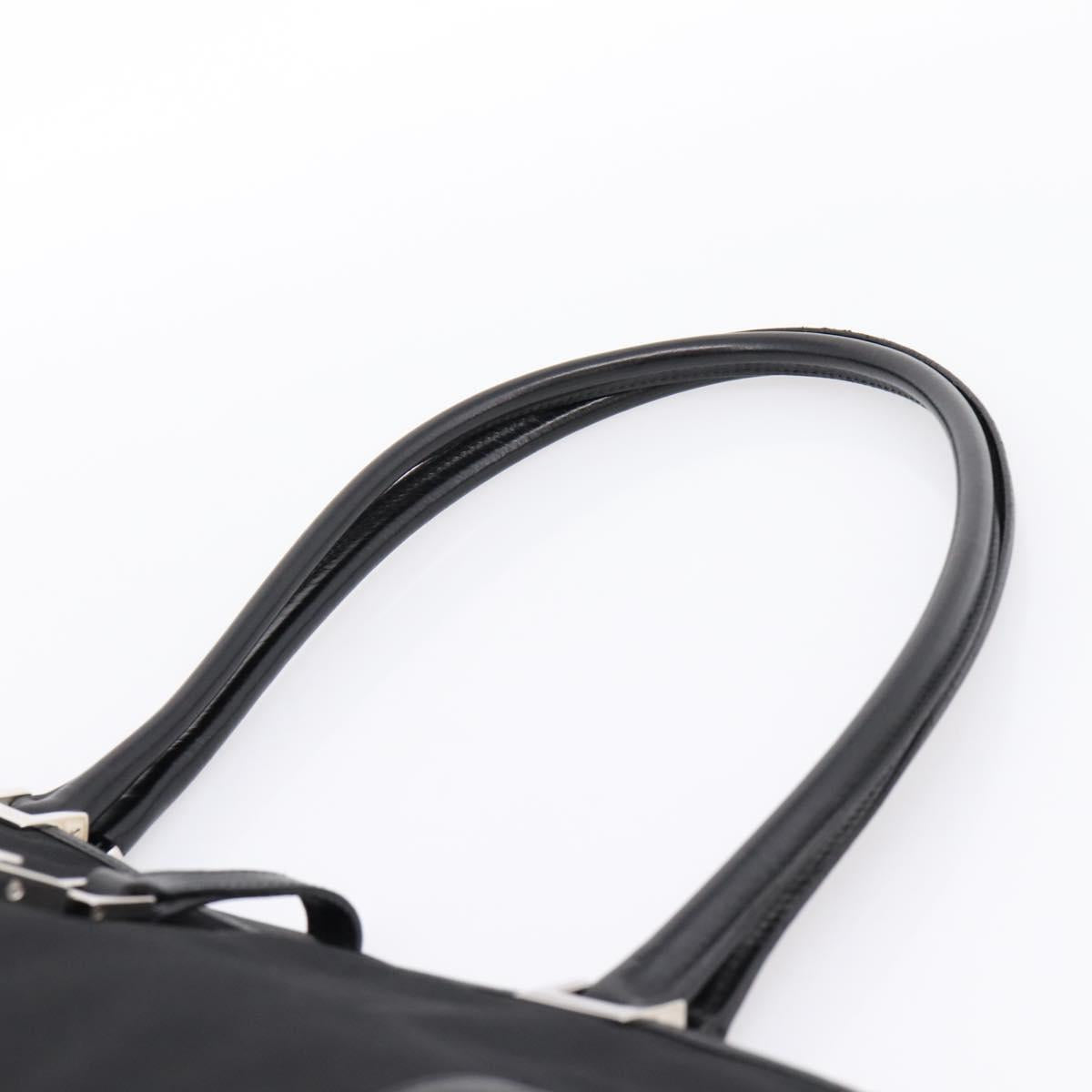 GUCCI Jackie Hand Bag Nylon Black Silver 002 1073 Auth 203119A
