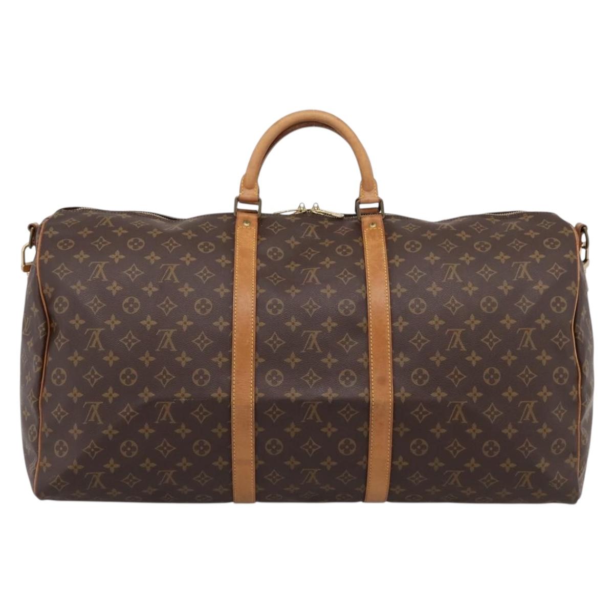 LOUIS VUITTON Monogram Keepall Bandouliere 60 Boston Bag M41412 LV Auth 203122A