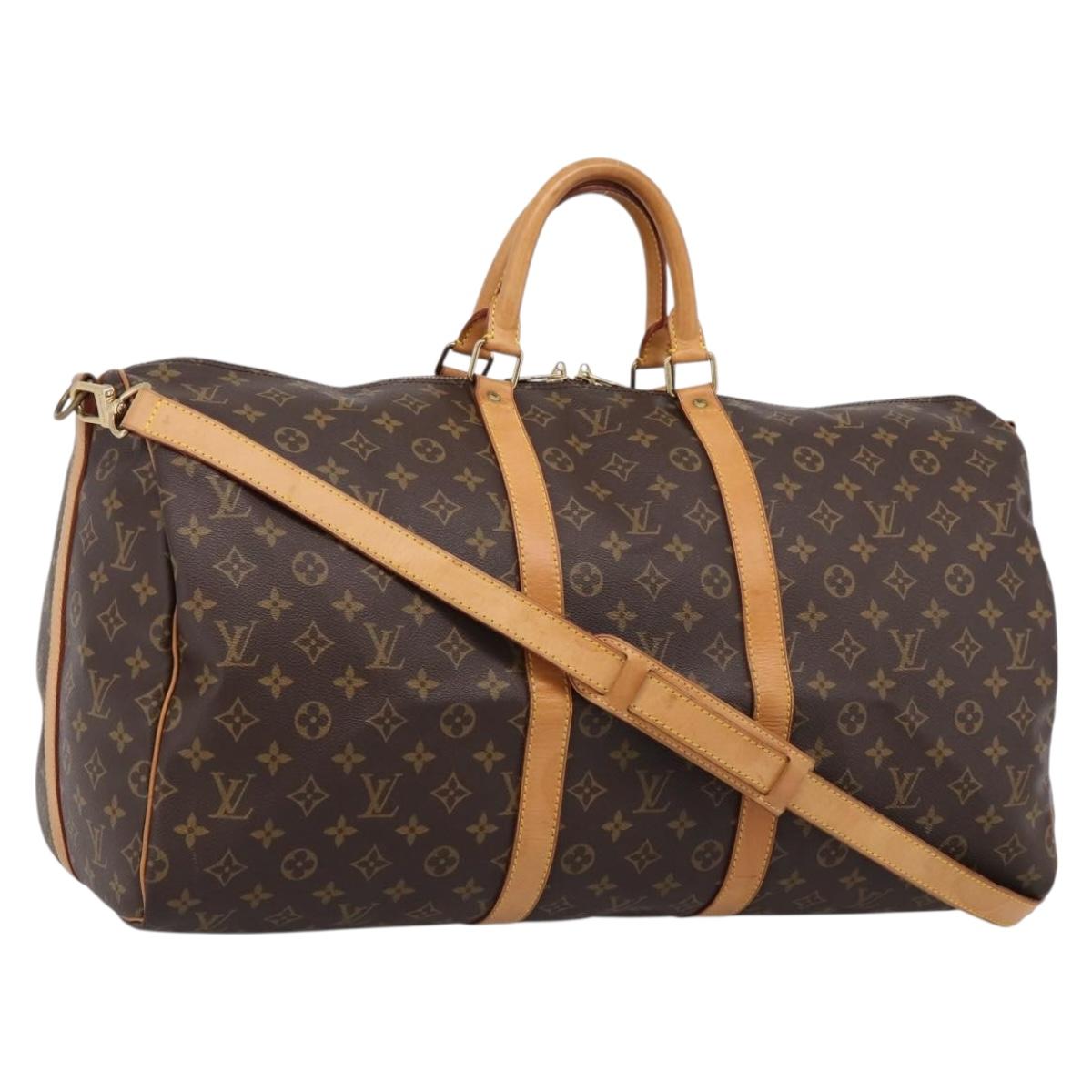LOUIS VUITTON Monogram Keepall Bandouliere55 Boston Bag M41414 LV Auth 203124A