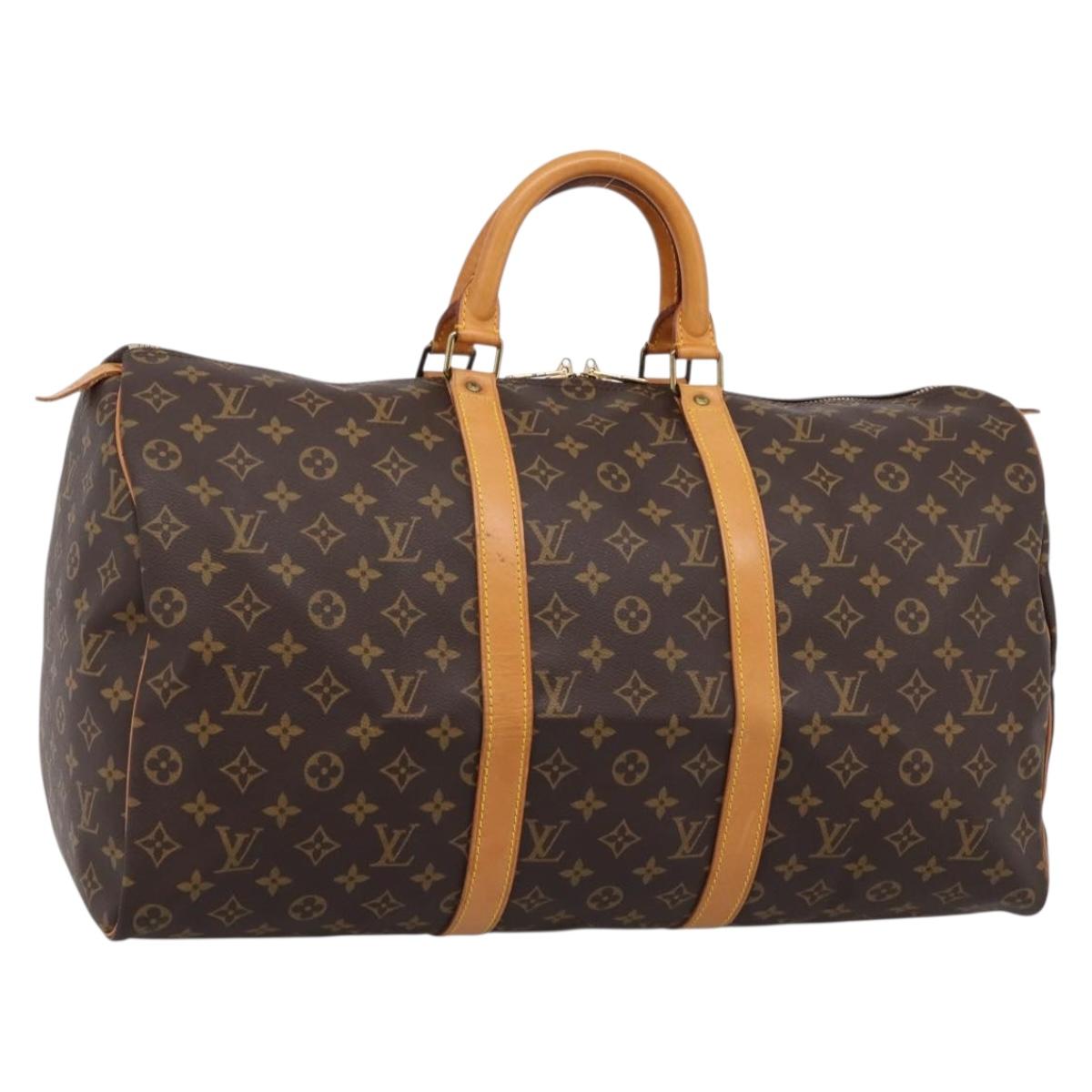 LOUIS VUITTON Monogram Keepall 50 Boston Bag M41426 LV Auth 203125V