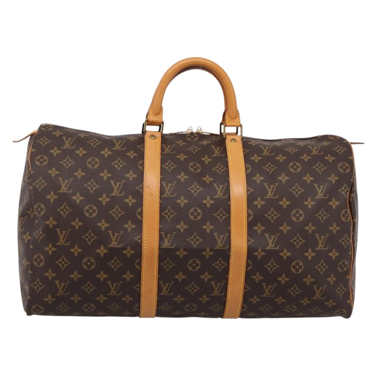 LOUIS VUITTON Monogram Keepall 50 Boston Bag M41426 LV Auth 203125V