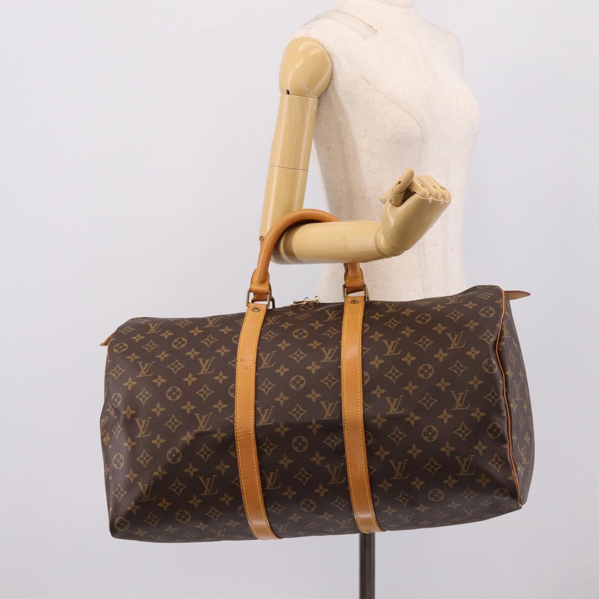 LOUIS VUITTON Monogram Keepall 50 Boston Bag M41426 LV Auth 203125V