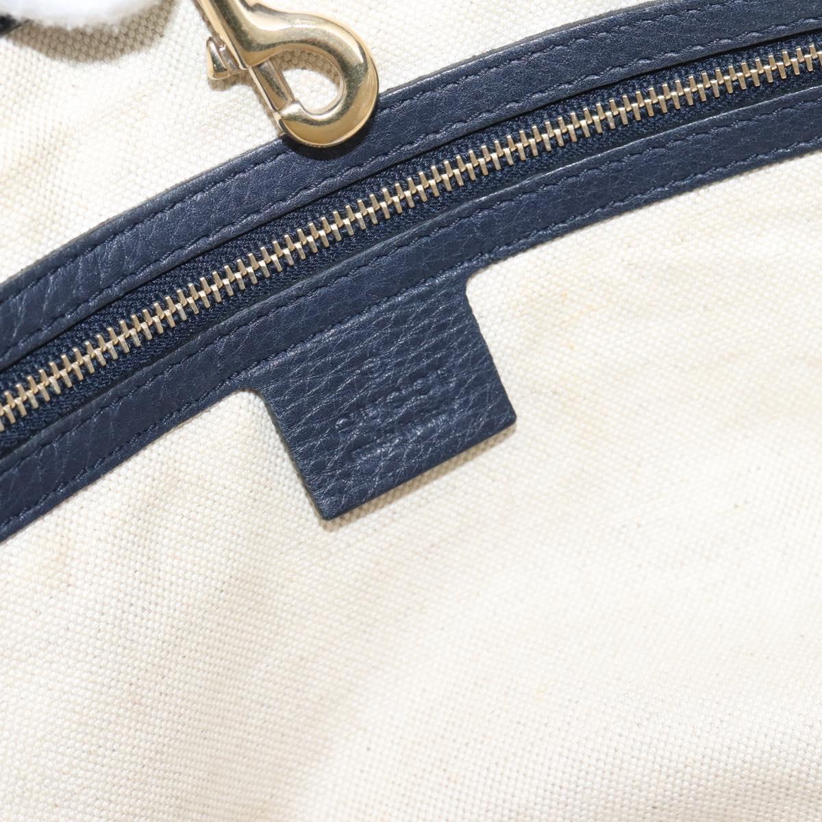 GUCCI GG Canvas Bella Bamboo Tassel Tote Bag Navy Gold Tone 269945 Auth 203126A