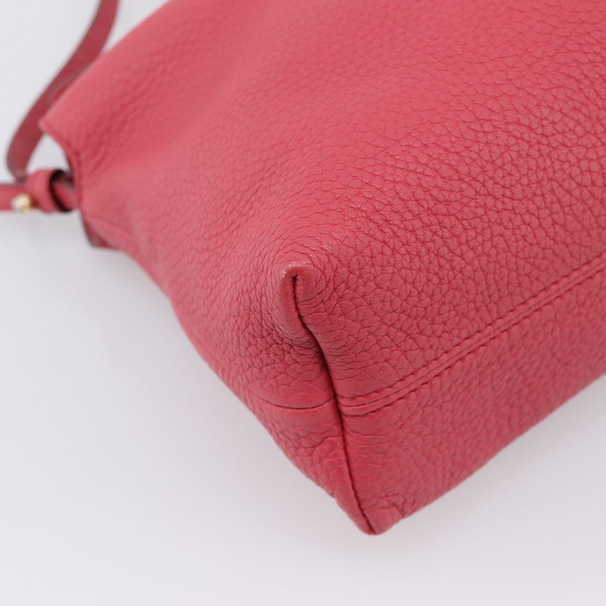 BURBERRY Shoulder Bag Leather Pink Gold Auth 203127
