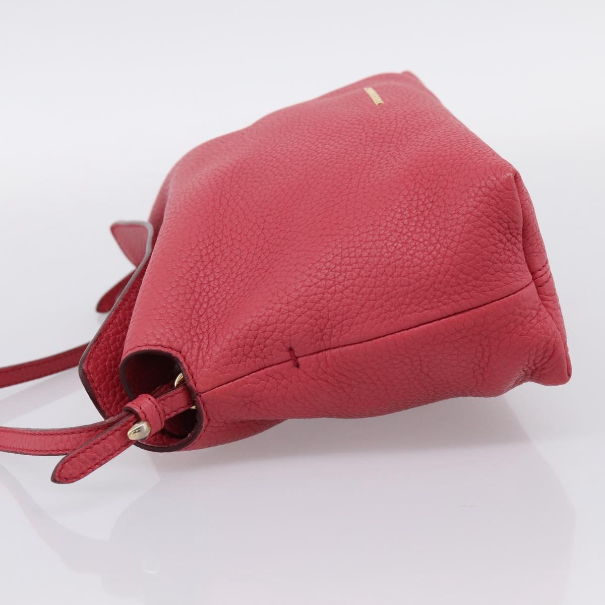 BURBERRY Shoulder Bag Leather Pink Gold Auth 203127