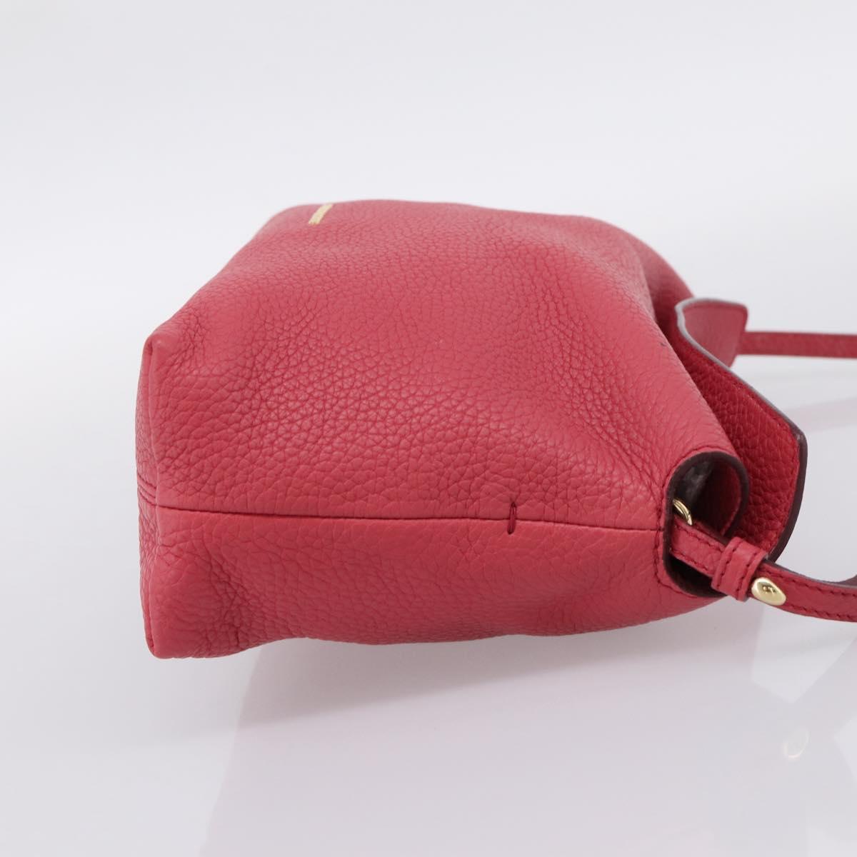 BURBERRY Shoulder Bag Leather Pink Gold Auth 203127
