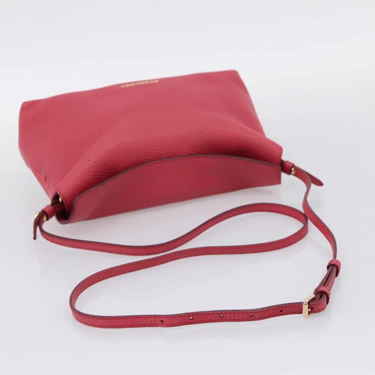 BURBERRY Shoulder Bag Leather Pink Gold Auth 203127
