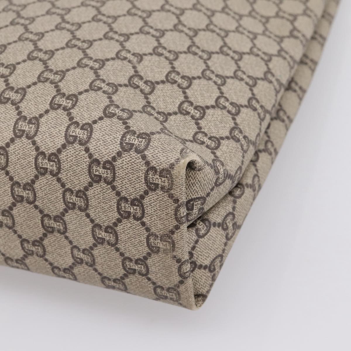 GUCCI GG Plus Supreme Web Sherry Line Tote Bag PVC Beige Gold Auth 203128