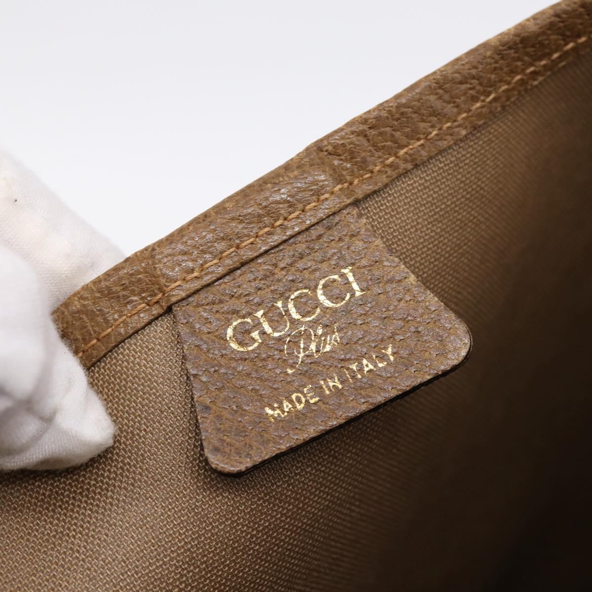 GUCCI GG Plus Supreme Web Sherry Line Tote Bag PVC Beige Gold Auth 203128