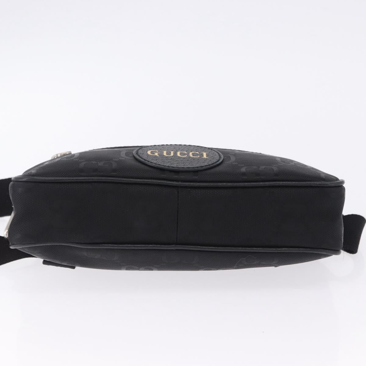 GUCCI GG Canvas Off The Grid Waist Bag Black Silver 631341 Auth 203130A