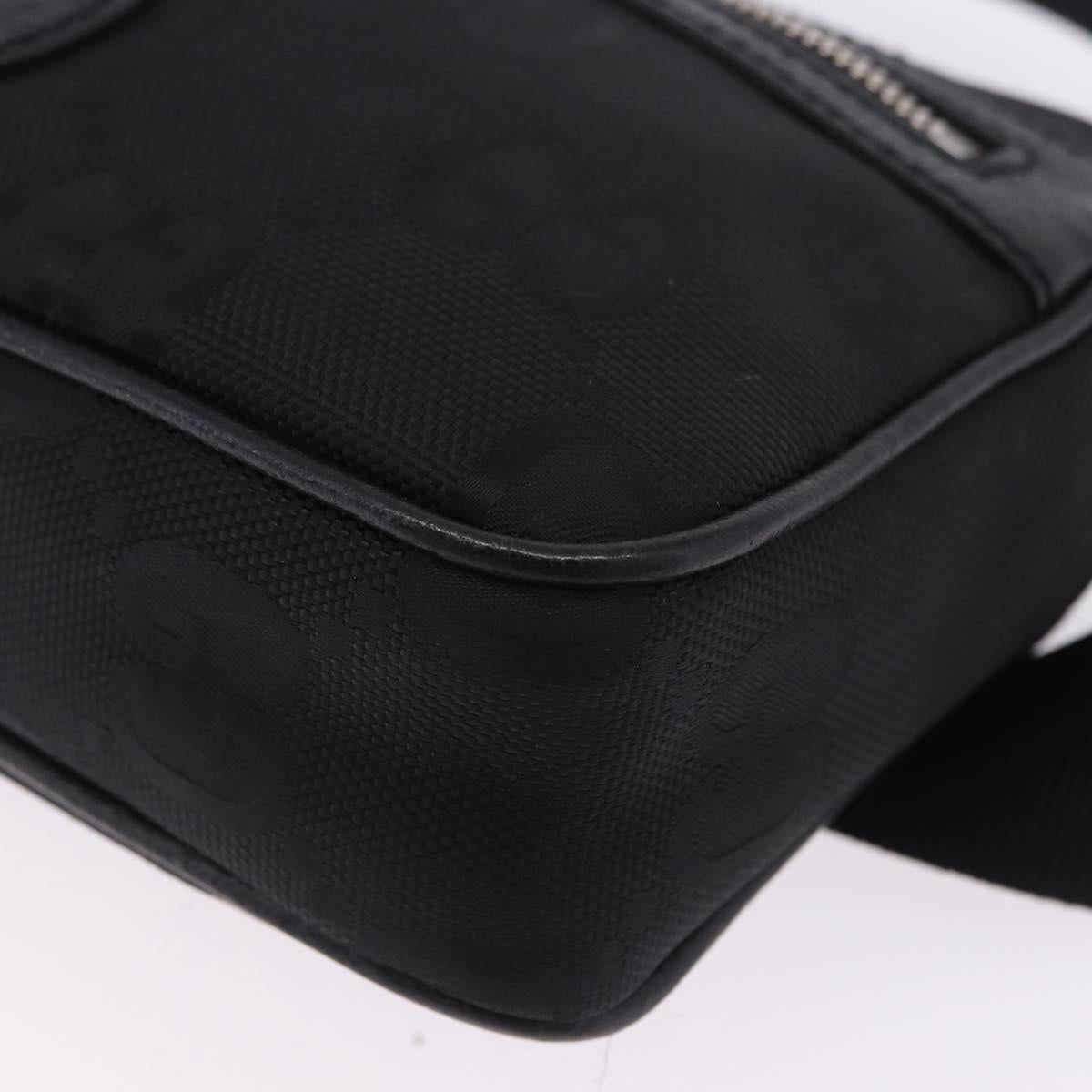 GUCCI GG Canvas Off The Grid Waist Bag Black Silver 631341 Auth 203130A