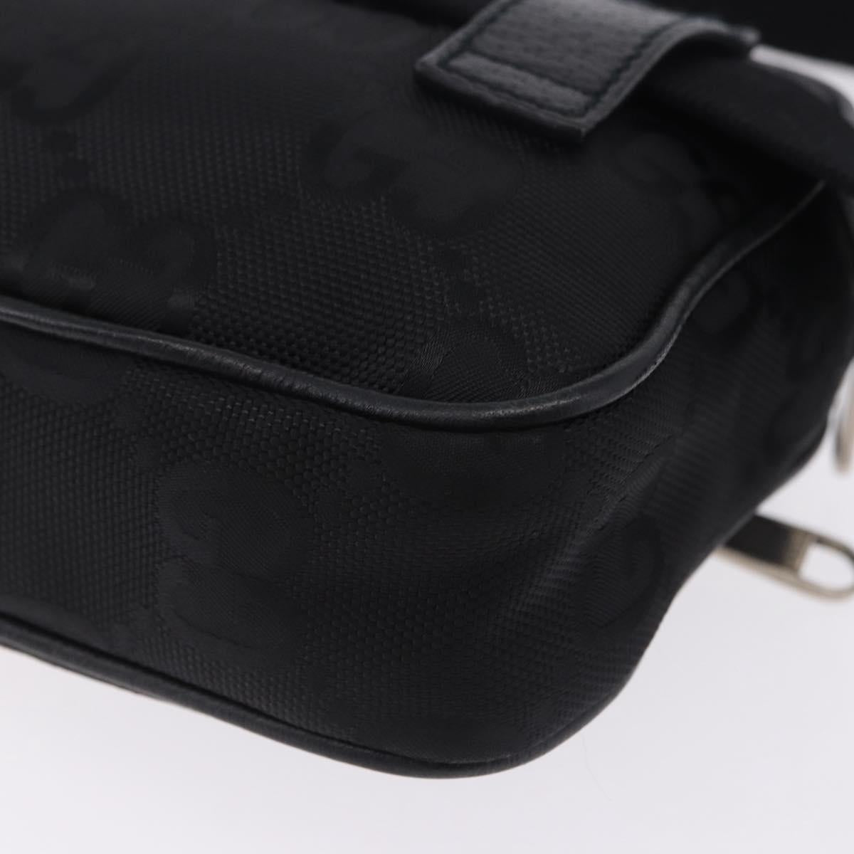 GUCCI GG Canvas Off The Grid Waist Bag Black Silver 631341 Auth 203130A