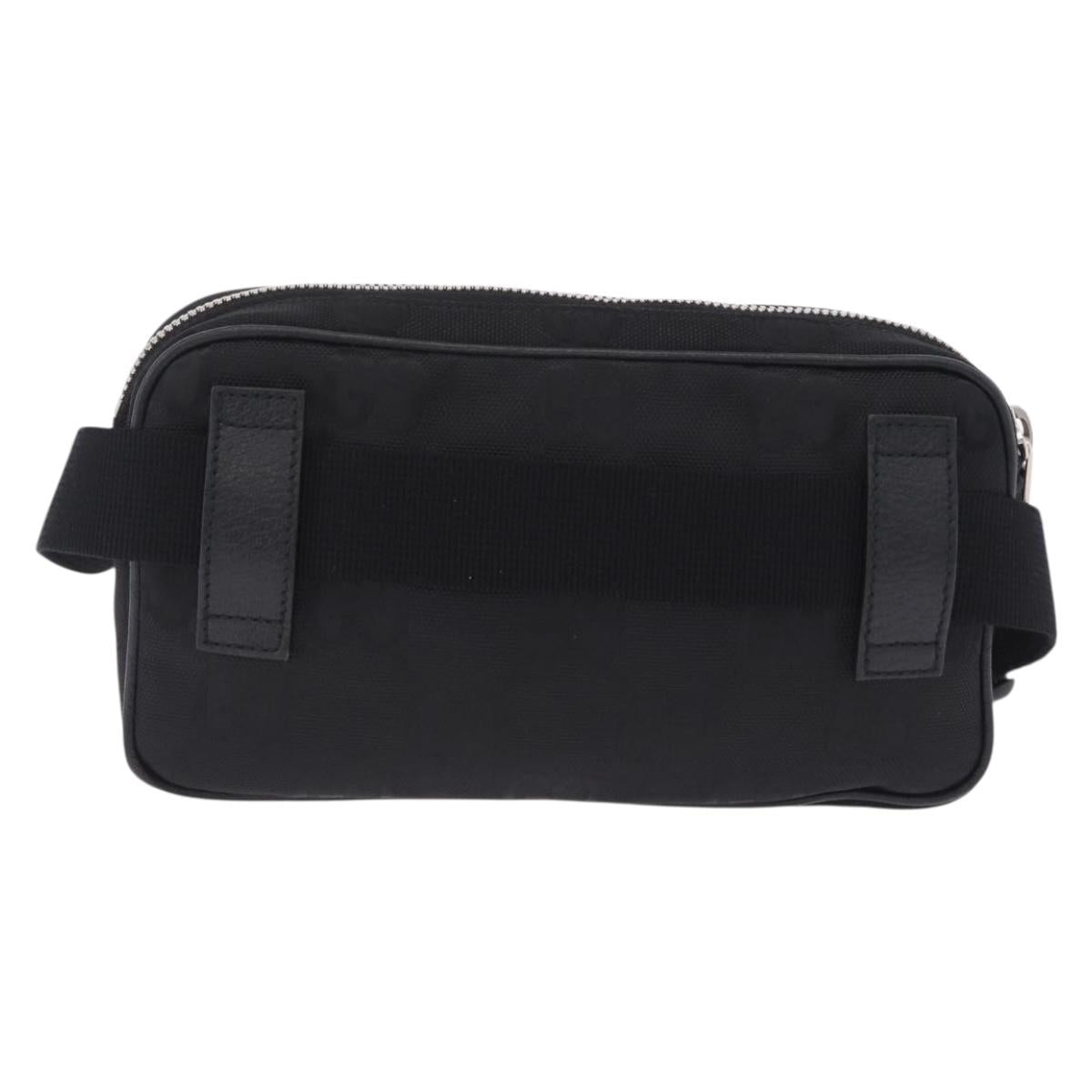 GUCCI GG Canvas Off The Grid Waist Bag Black Silver 631341 Auth 203130A