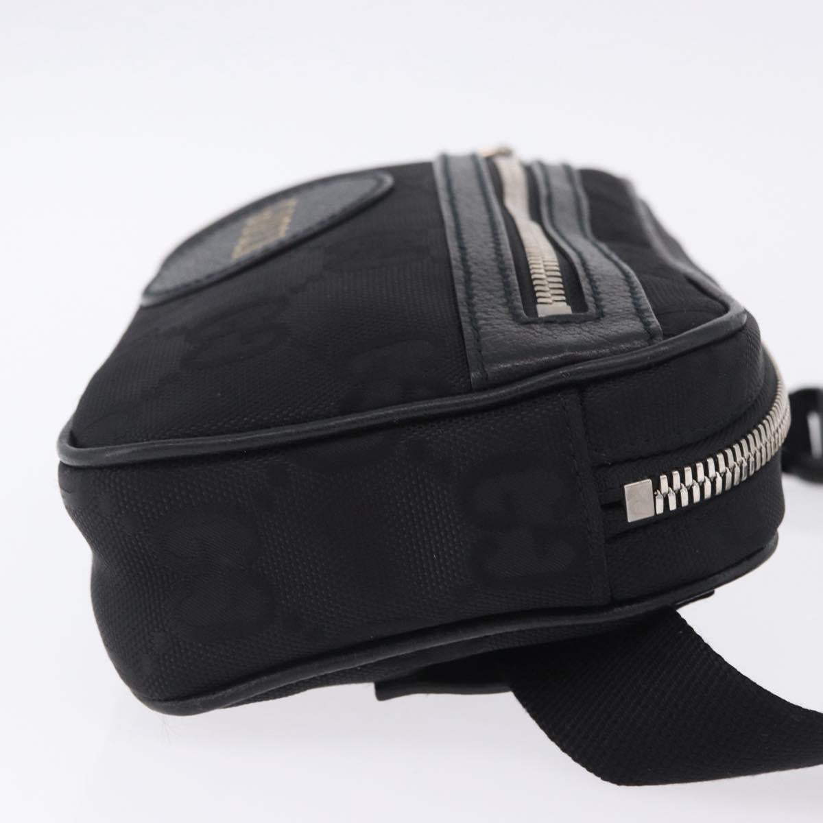 GUCCI GG Canvas Off The Grid Waist Bag Black Silver 631341 Auth 203130A