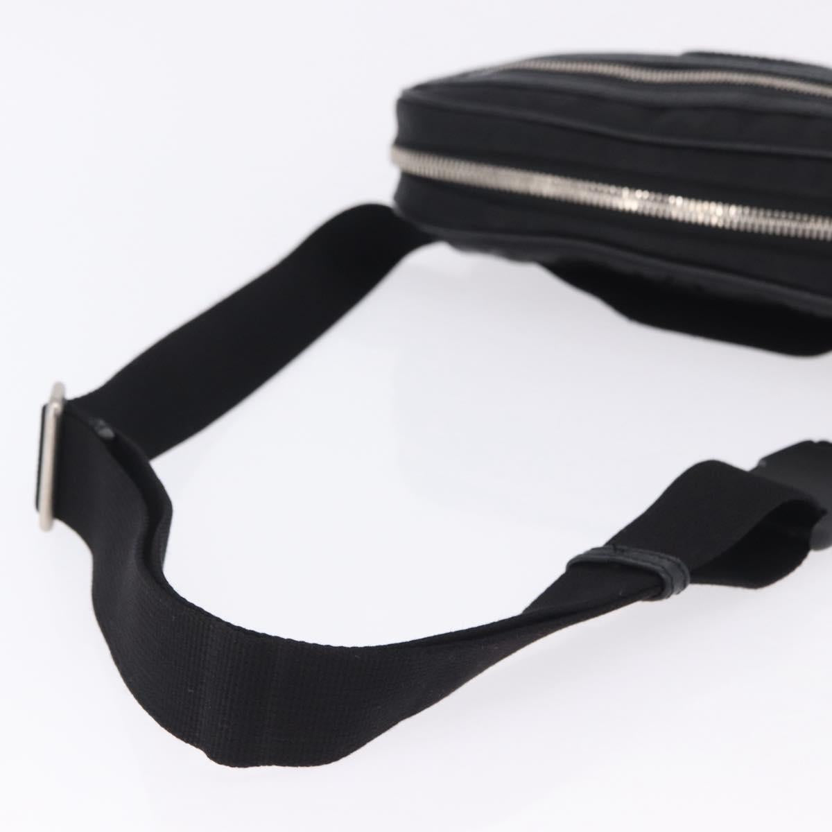 GUCCI GG Canvas Off The Grid Waist Bag Black Silver 631341 Auth 203130A