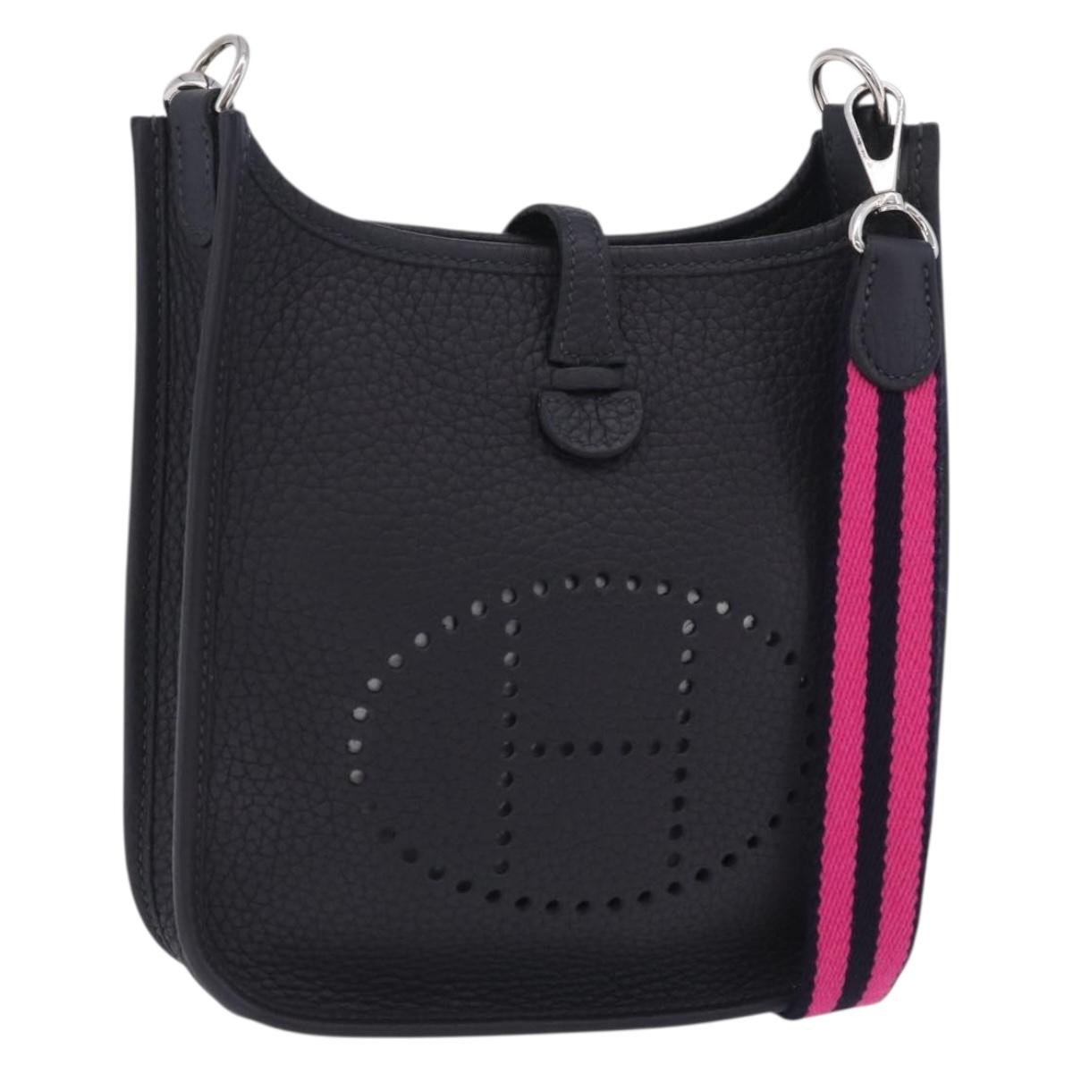 HERMES Evelyn TPM Amazon Bag Taurillon Clemence Leather Black Auth 203131SM
