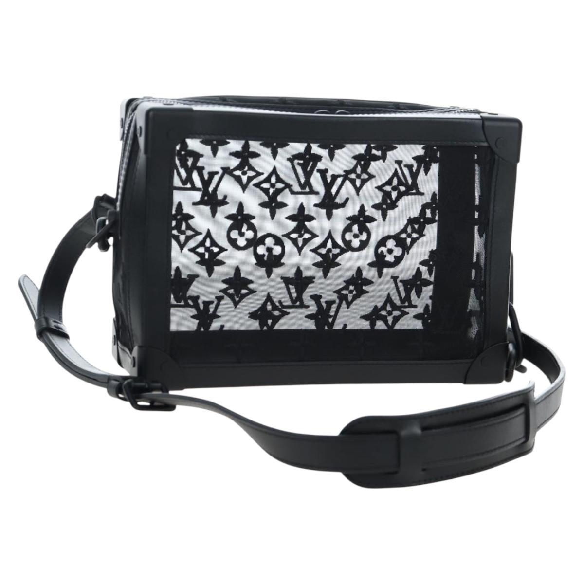 LOUIS VUITTON Monogram Mesh Soft Trunk Shoulder Bag Black M53964 LV Auth 203133M
