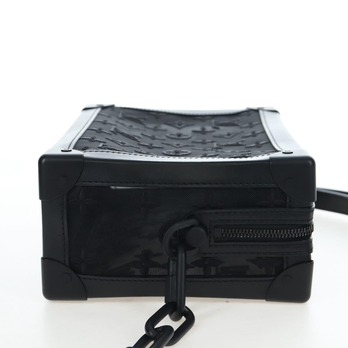 LOUIS VUITTON Monogram Mesh Soft Trunk Shoulder Bag Black M53964 LV Auth 203133M