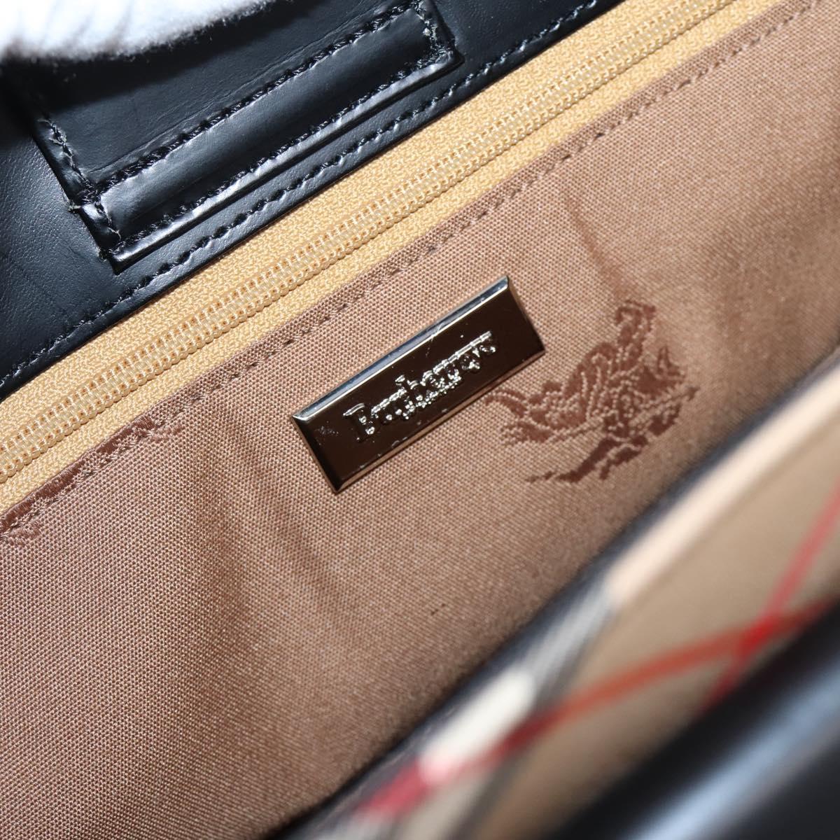 Burberrys Nova Check Shoulder Bag Canvas Beige Silver Auth 203137V