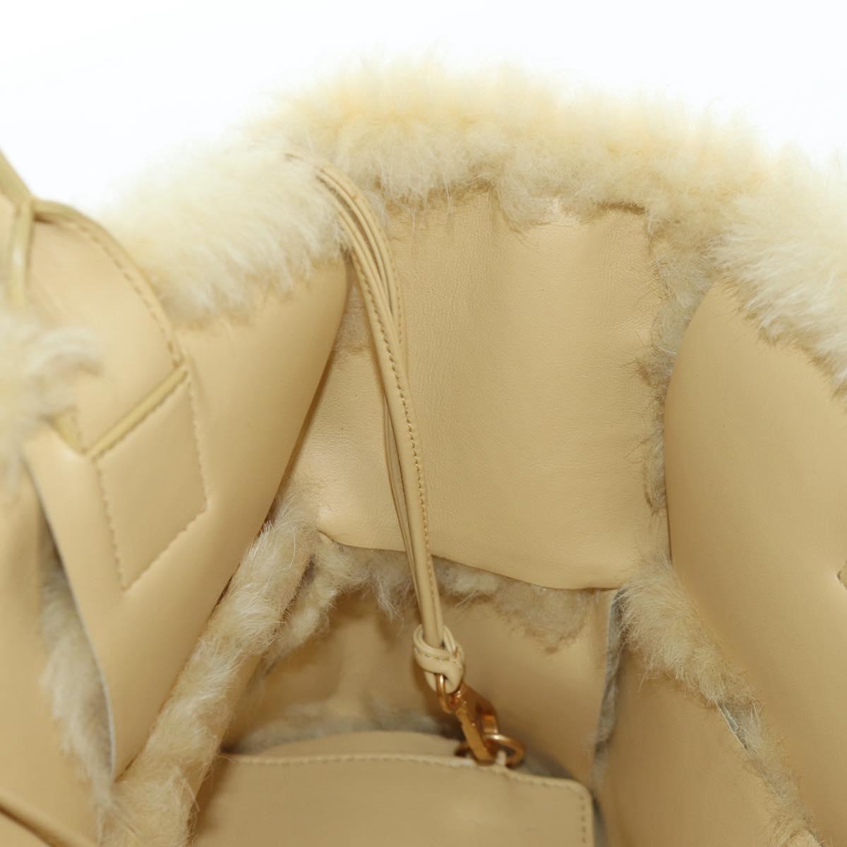 BOTTEGA VENETA Hand Bag Wool Beige Auth 203144M