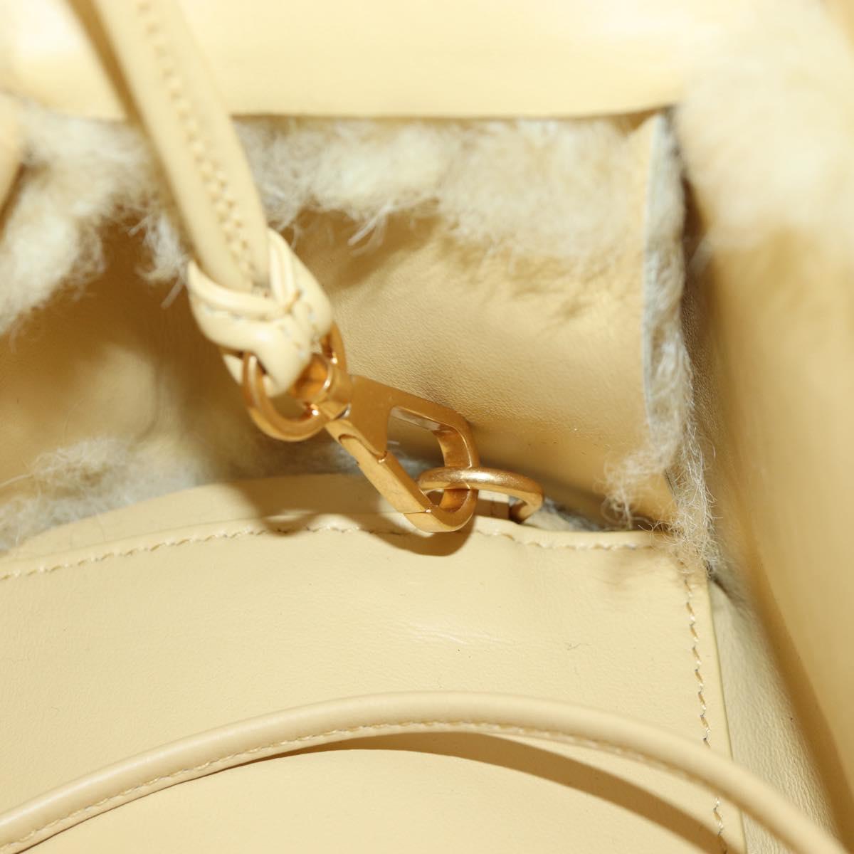 BOTTEGA VENETA Hand Bag Wool Beige Auth 203144M