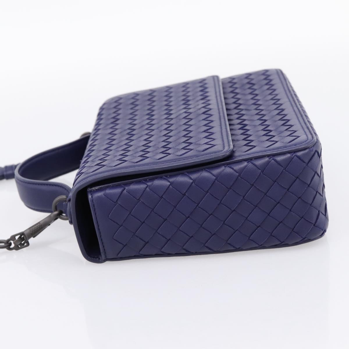 BOTTEGA VENETA INTRECCIATO Hand Bag Leather 2way Navy Auth 203145SAV