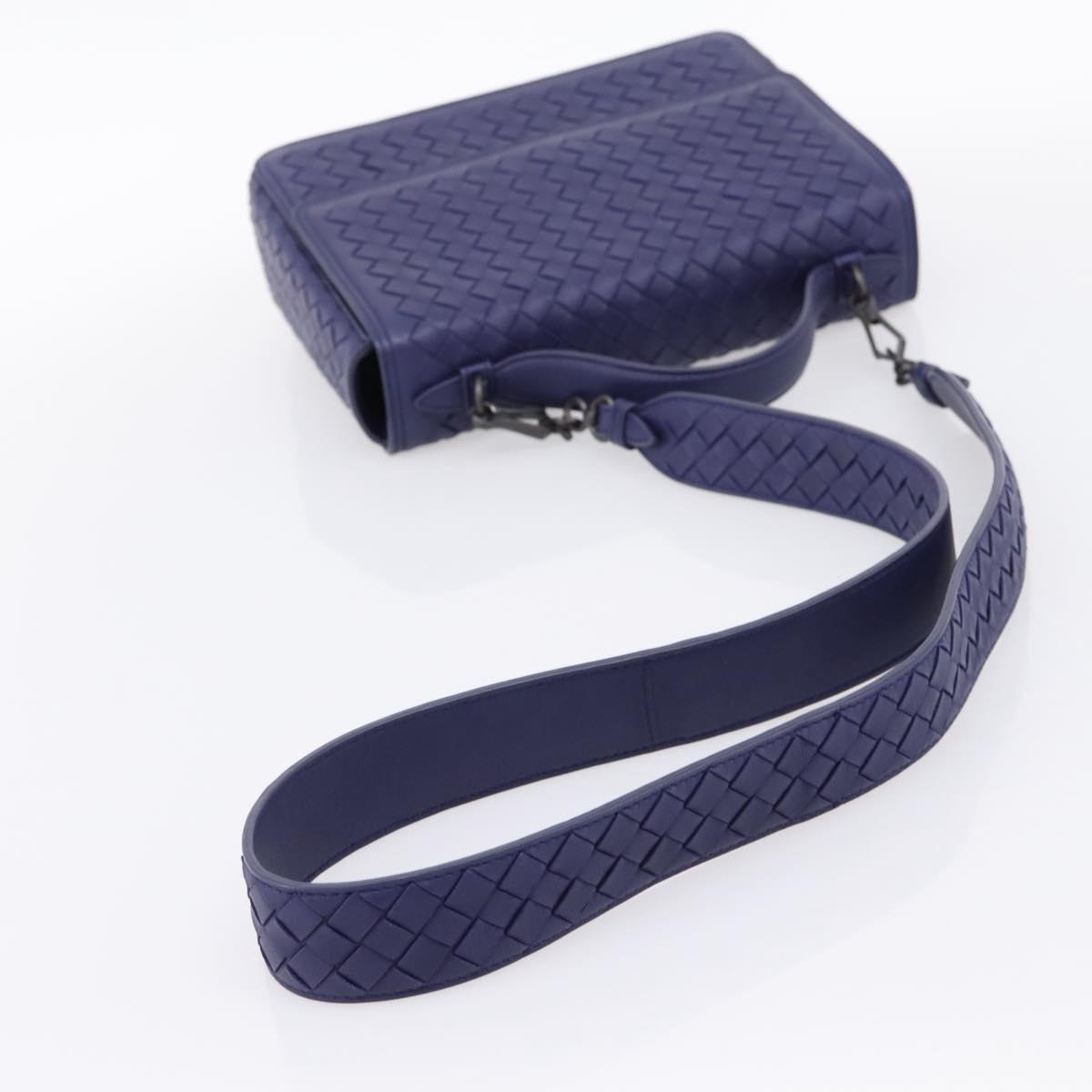 BOTTEGA VENETA INTRECCIATO Hand Bag Leather 2way Navy Auth 203145SAV