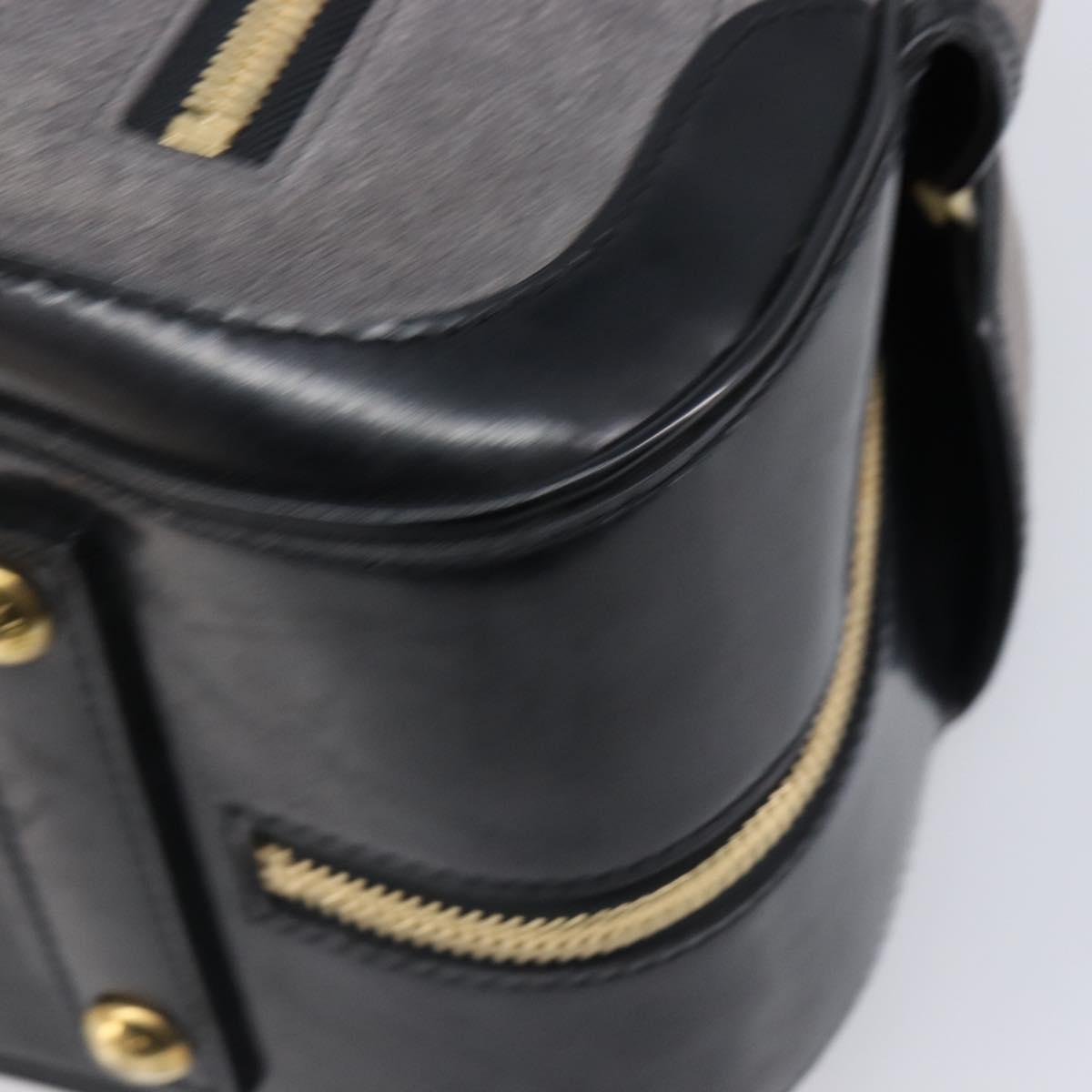 LOUIS VUITTON Stamp Bag PM Hand Bag Suede Gray Gold M95237 LV Auth 203148V