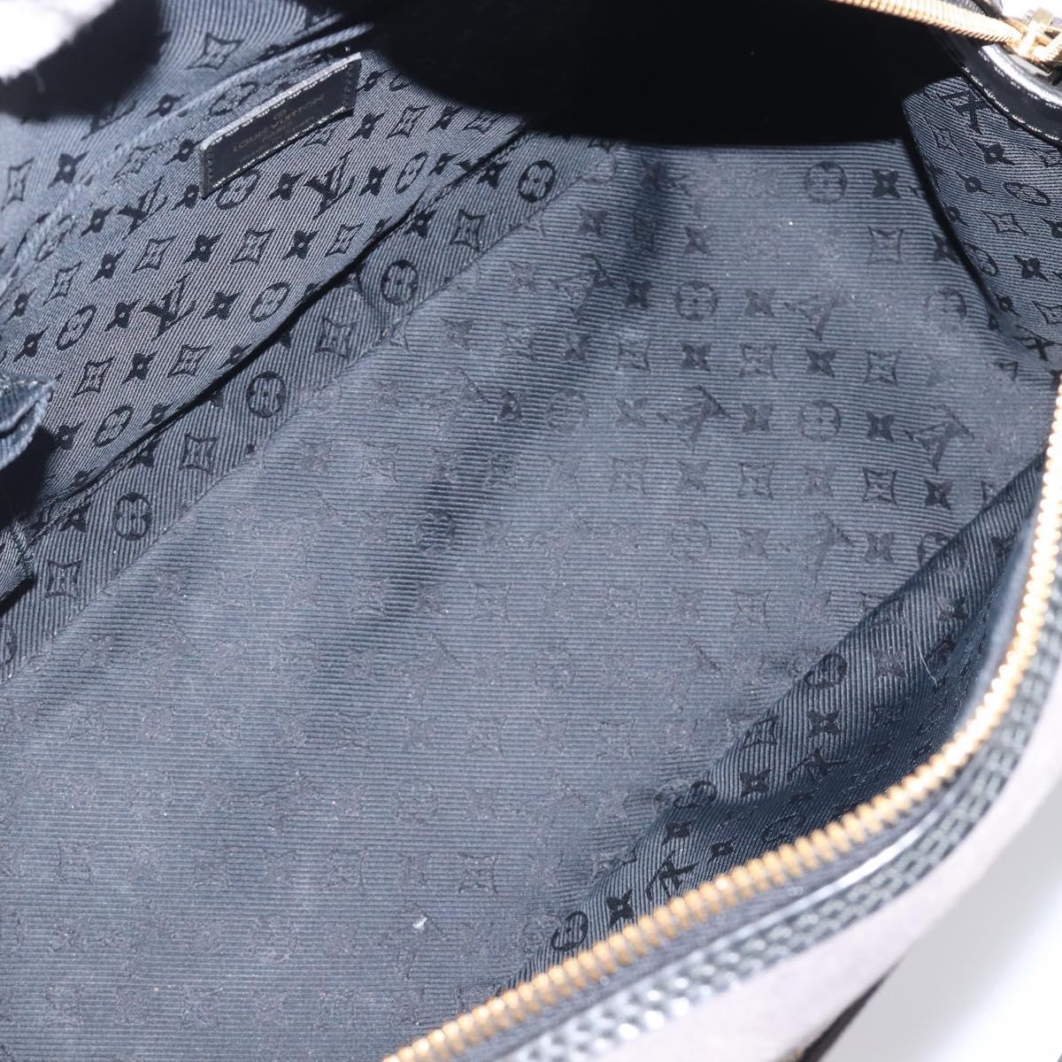 LOUIS VUITTON Stamp Bag PM Hand Bag Suede Gray Gold M95237 LV Auth 203148V