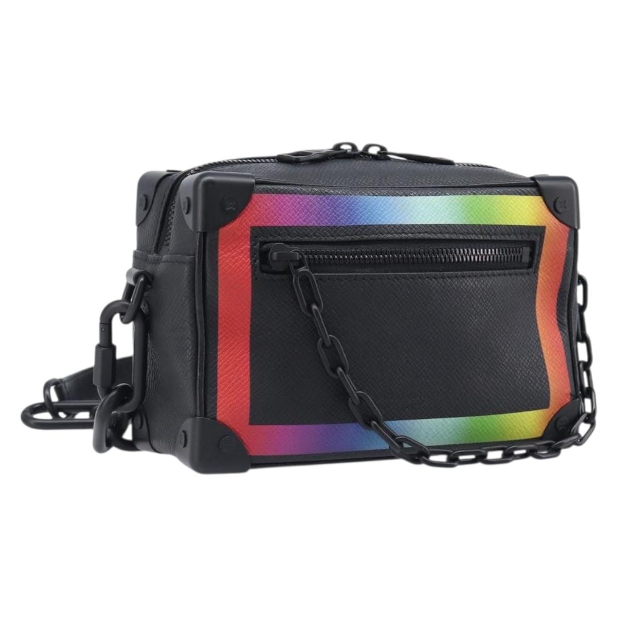LOUIS VUITTON Taiga Rainbow Mini Soft Trunk Bag Black M30351 LV Auth 203152M