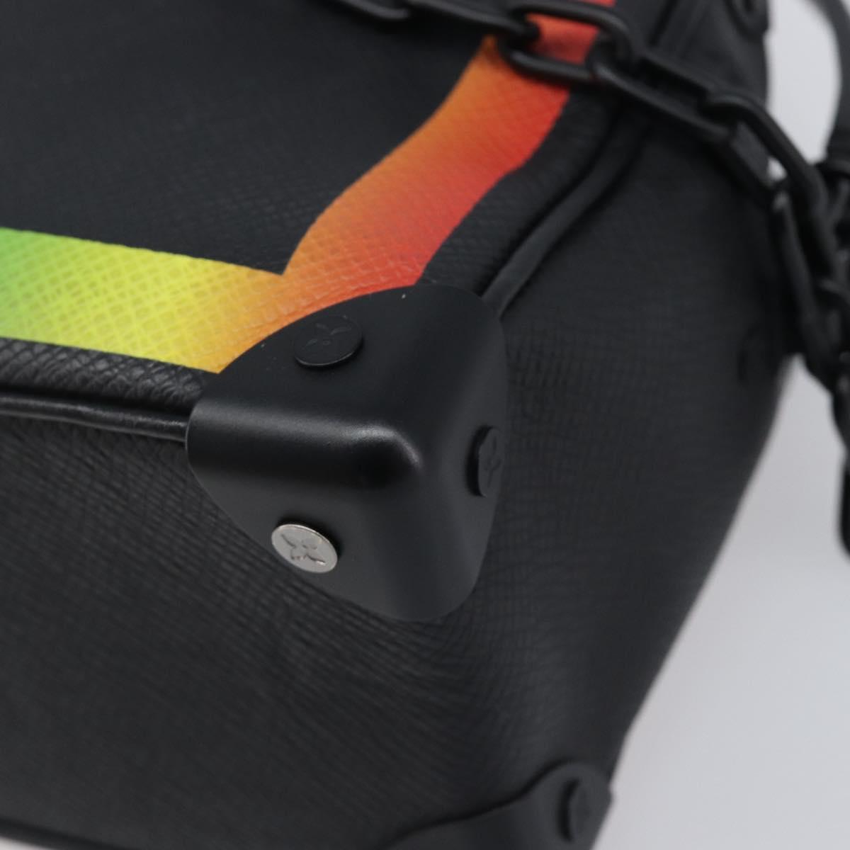 LOUIS VUITTON Taiga Rainbow Mini Soft Trunk Bag Black M30351 LV Auth 203152M