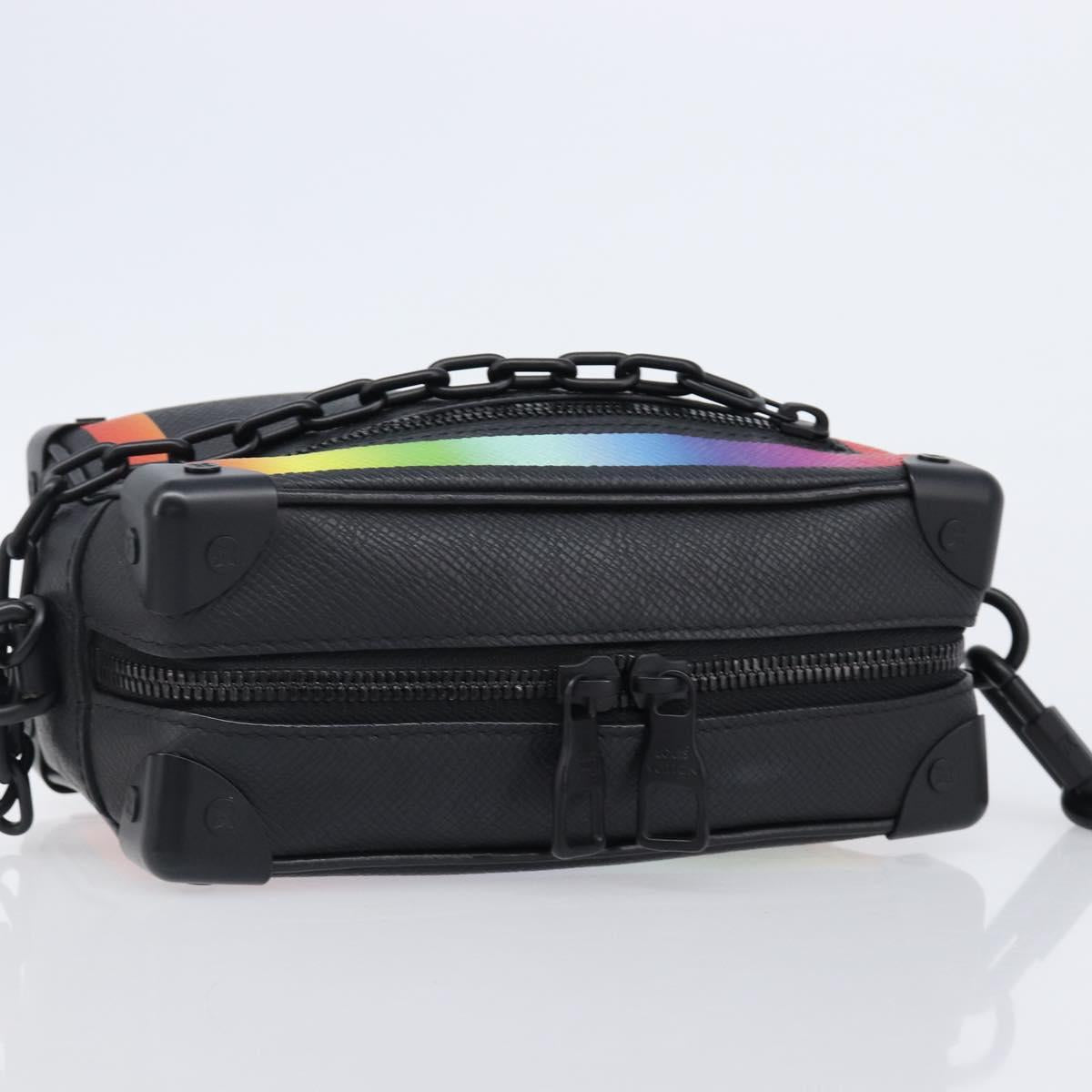 LOUIS VUITTON Taiga Rainbow Mini Soft Trunk Bag Black M30351 LV Auth 203152M