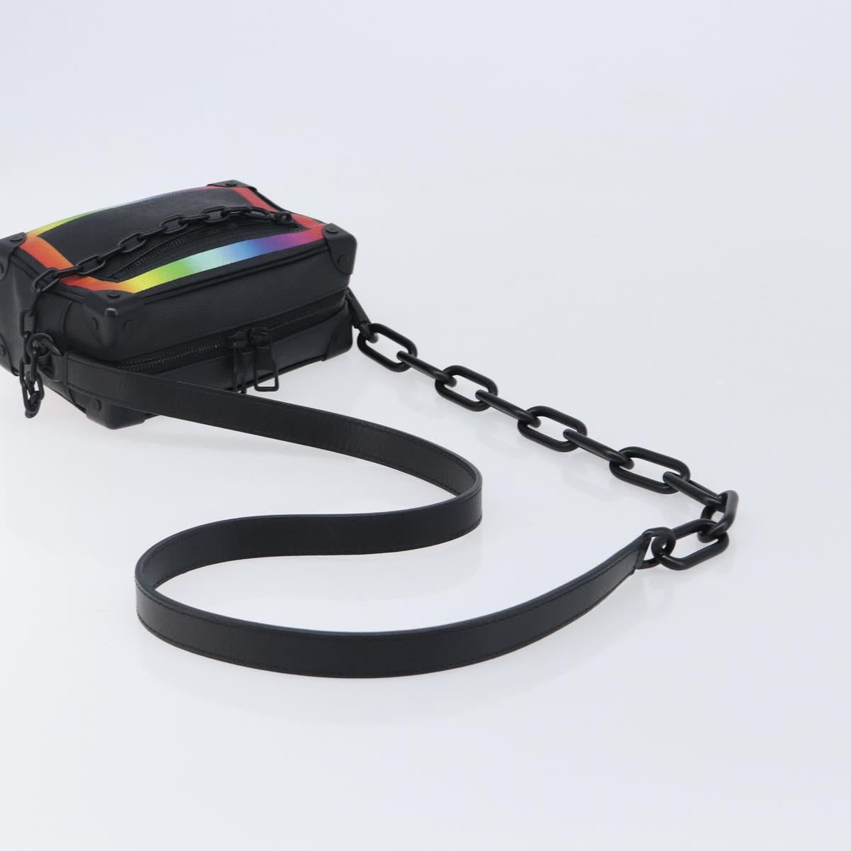 LOUIS VUITTON Taiga Rainbow Mini Soft Trunk Bag Black M30351 LV Auth 203152M