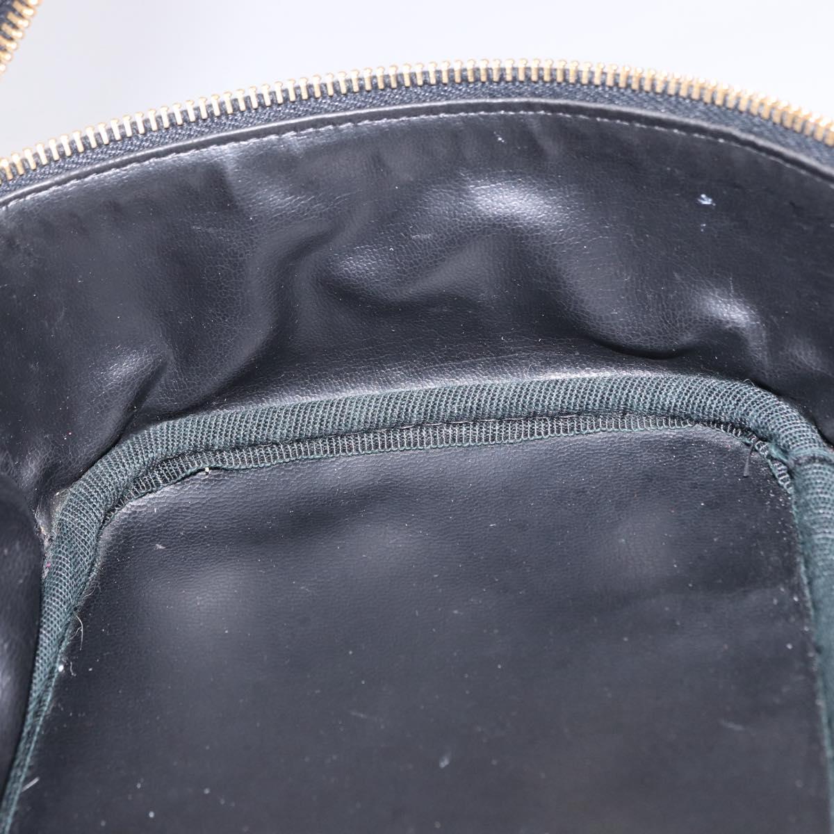 CHANEL Vanity Hand Bag Caviar Skin Black Gold CC Auth 203153V