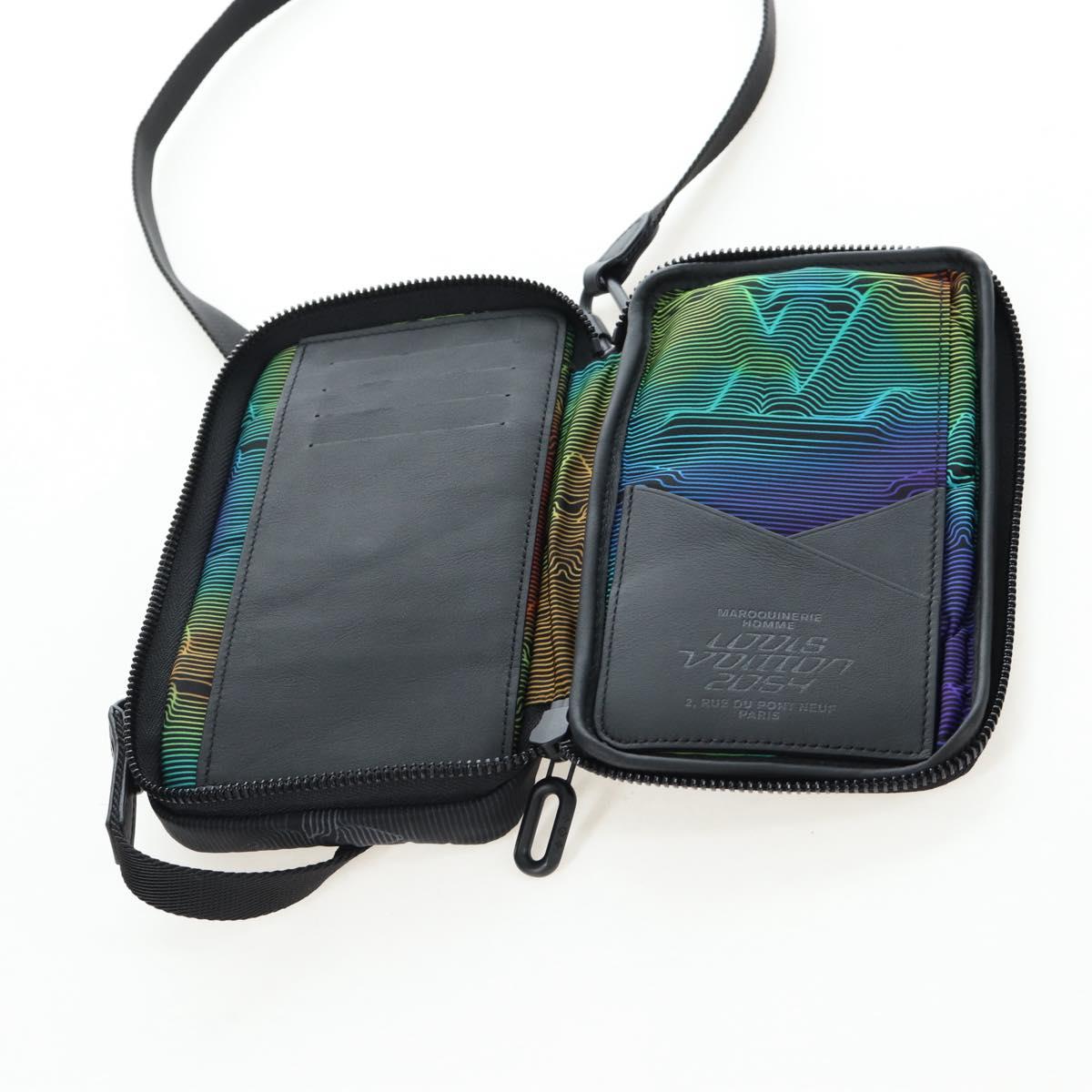 LOUIS VUITTON 3D monogram Double Phone Pouch Black M80141 LV Auth 203158M