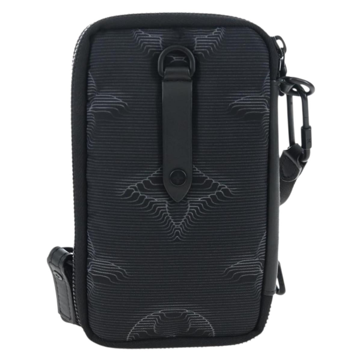 LOUIS VUITTON 3D monogram Double Phone Pouch Black M80141 LV Auth 203158M
