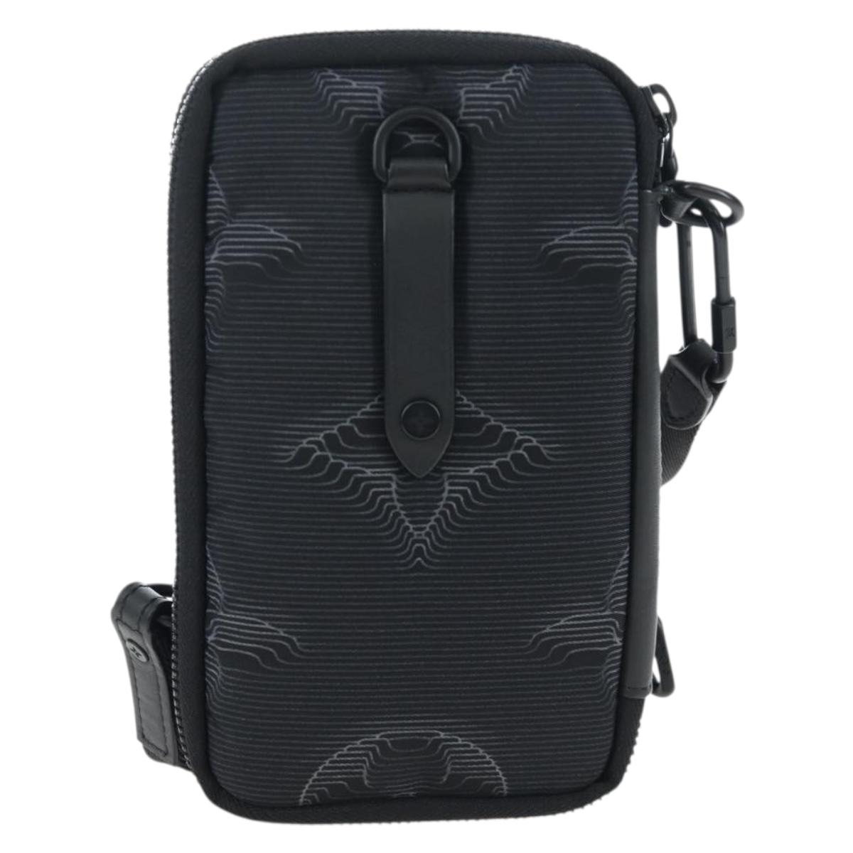 LOUIS VUITTON 3D monogram Double Phone Pouch Black M80141 LV Auth 203158M