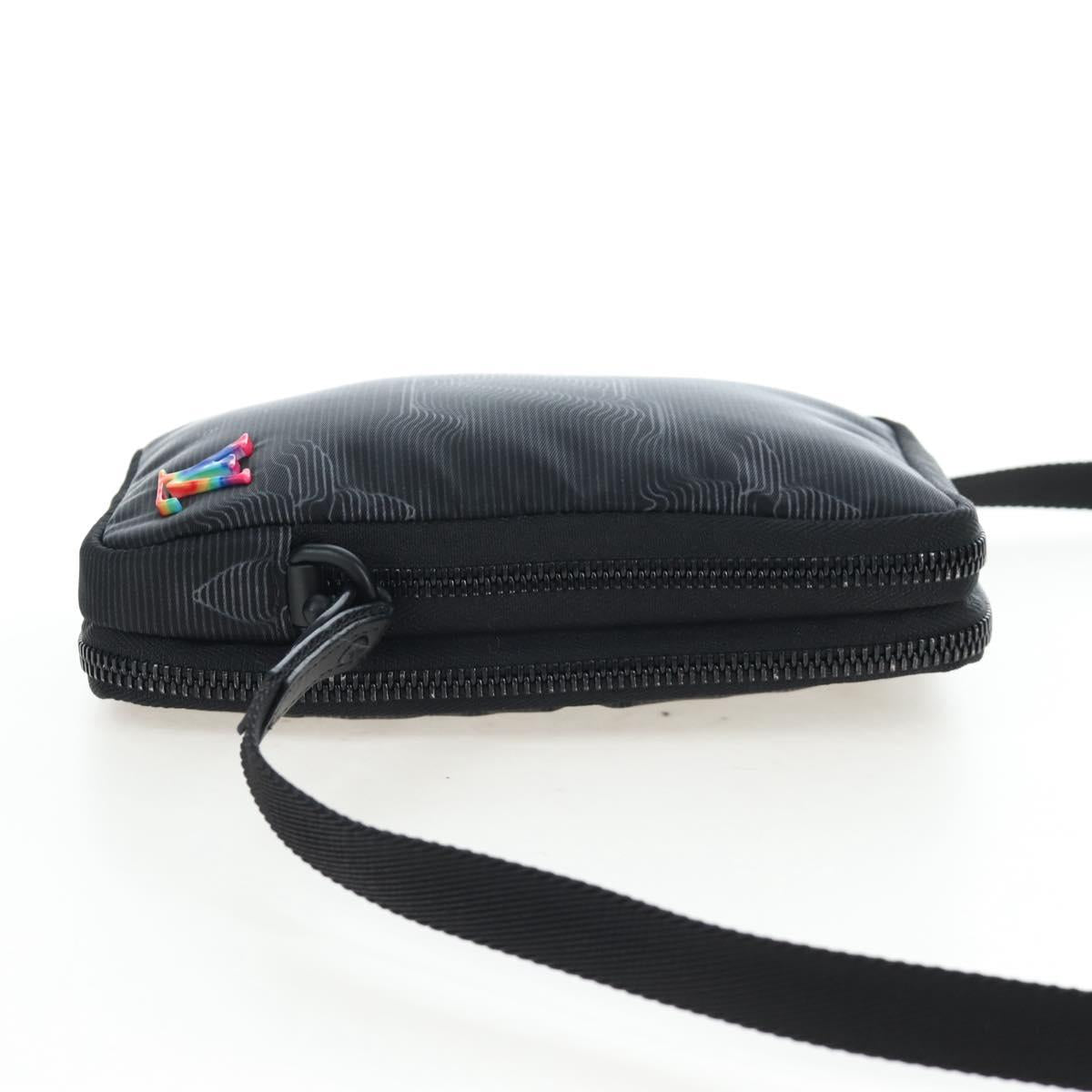 LOUIS VUITTON 3D monogram Double Phone Pouch Black M80141 LV Auth 203158M