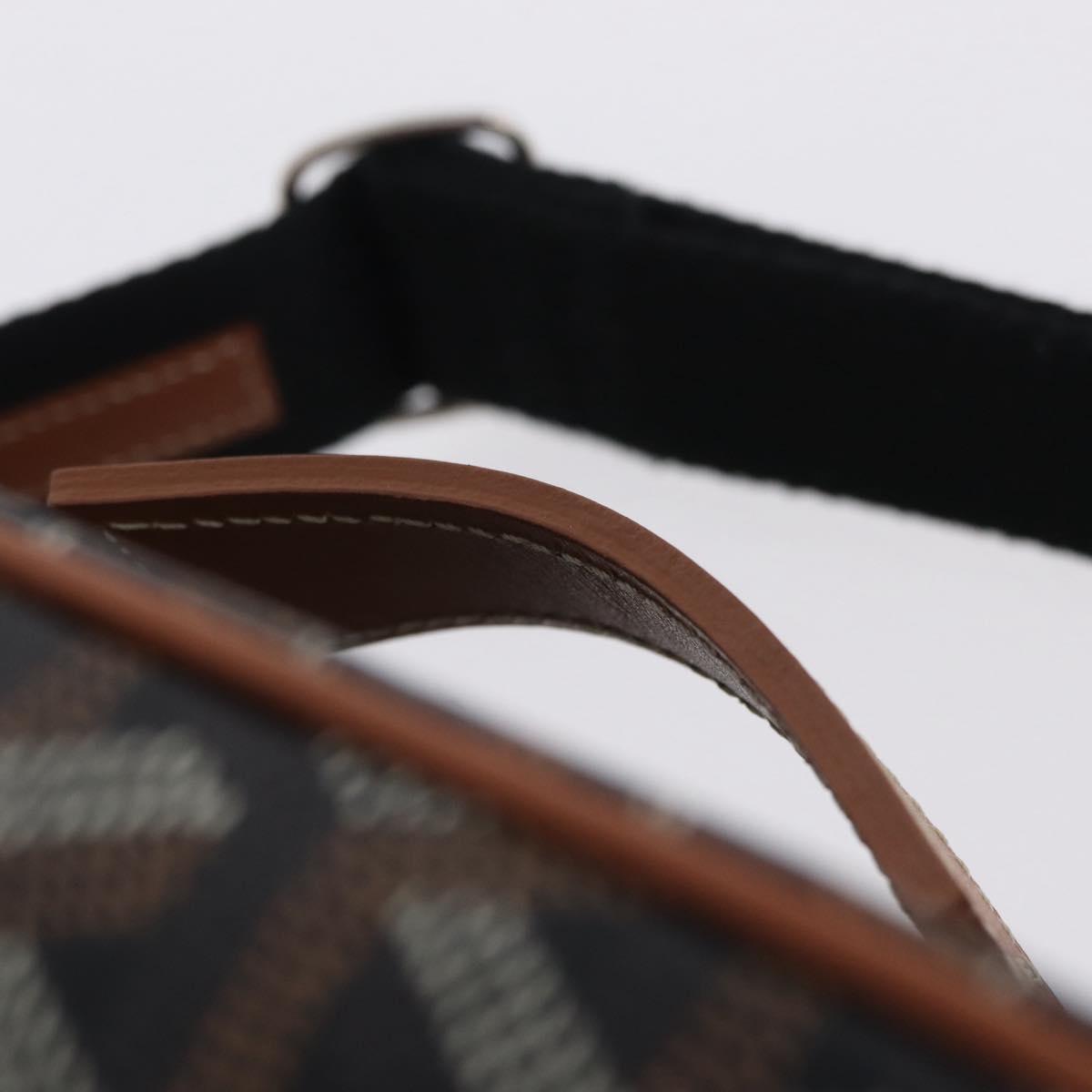 GOYARD Herringbone Vanity Muse Hand Bag PVC 2way Black Silver Auth 203159SM