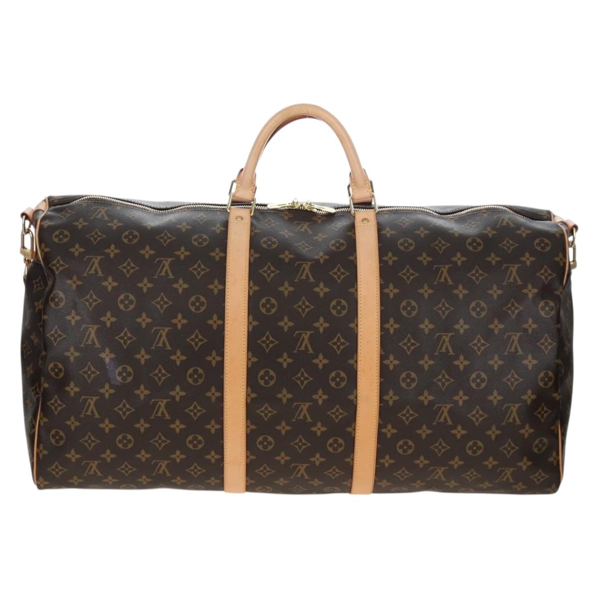 LOUIS VUITTON Monogram Keepall Bandouliere 60 Boston Bag M41412 LV Auth 203164V