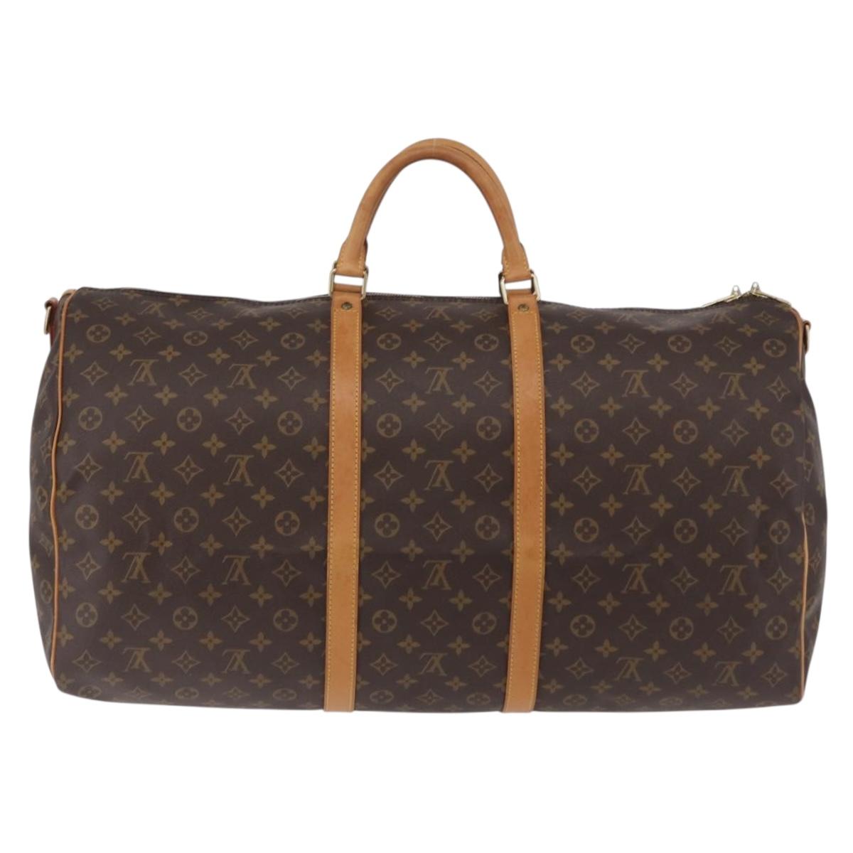 LOUIS VUITTON Monogram Keepall Bandouliere 60 Boston Bag M41412 LV Auth 203169