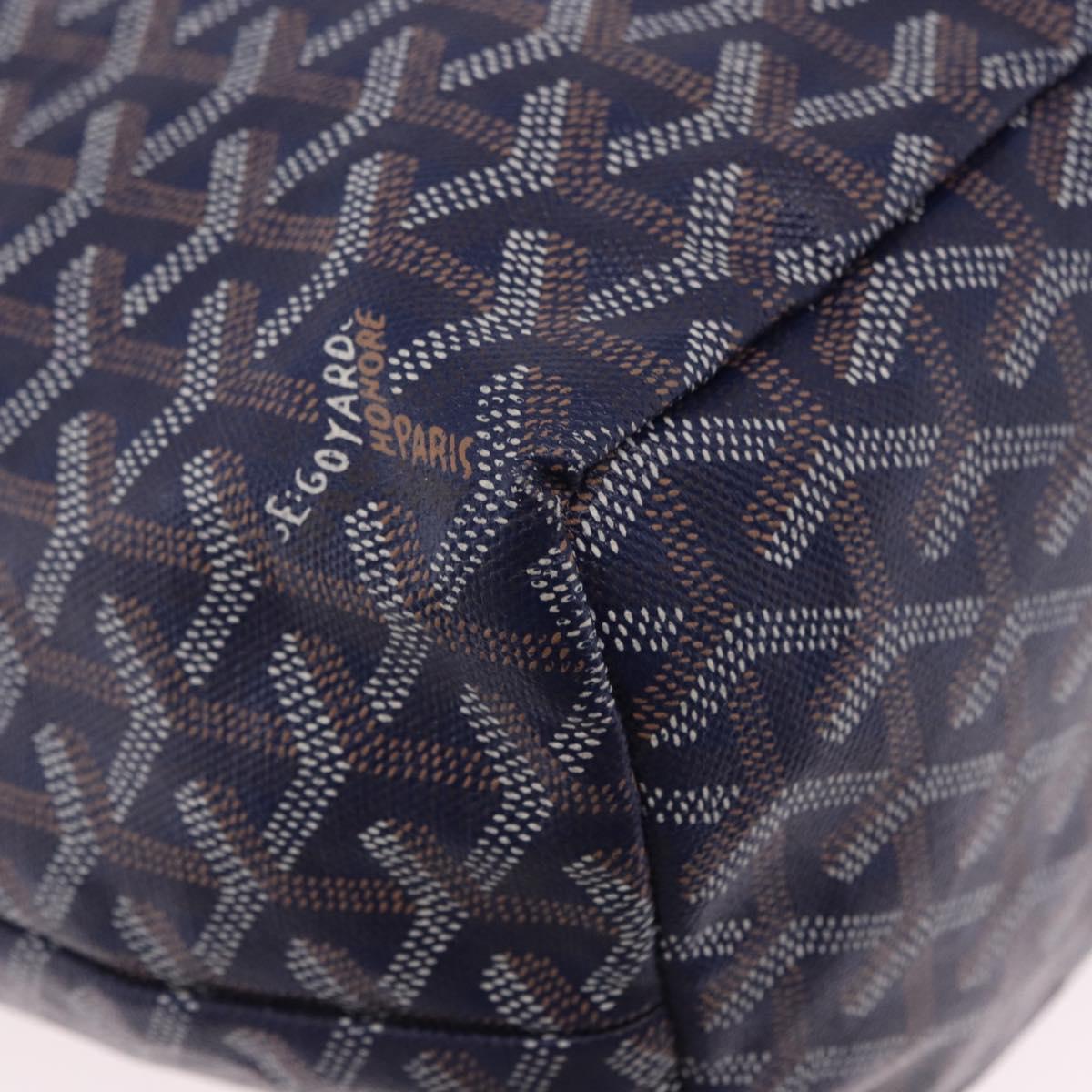 GOYARD Herringbone Saint Louis PM Tote Bag PVC Navy Auth 203171A