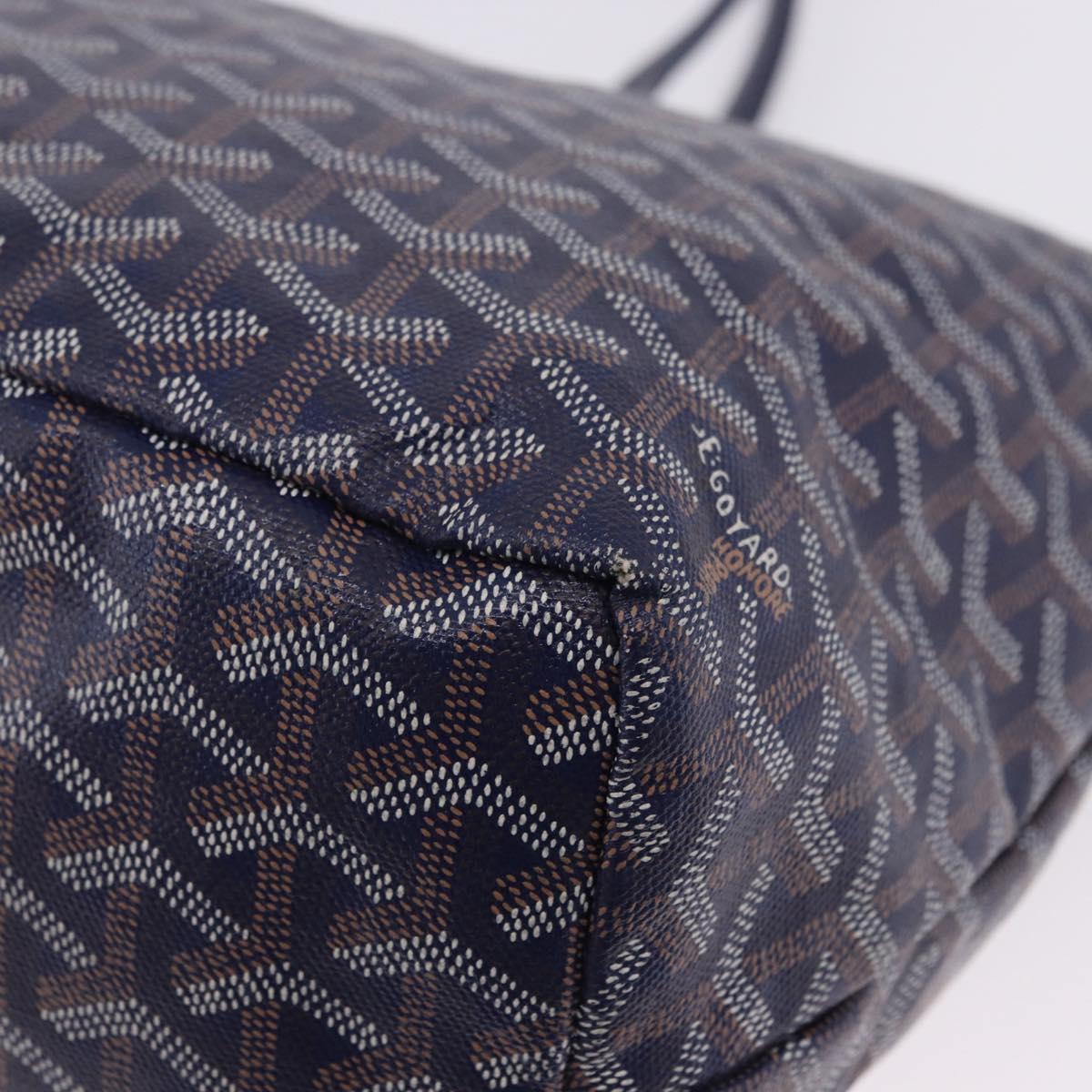 GOYARD Herringbone Saint Louis PM Tote Bag PVC Navy Auth 203171A