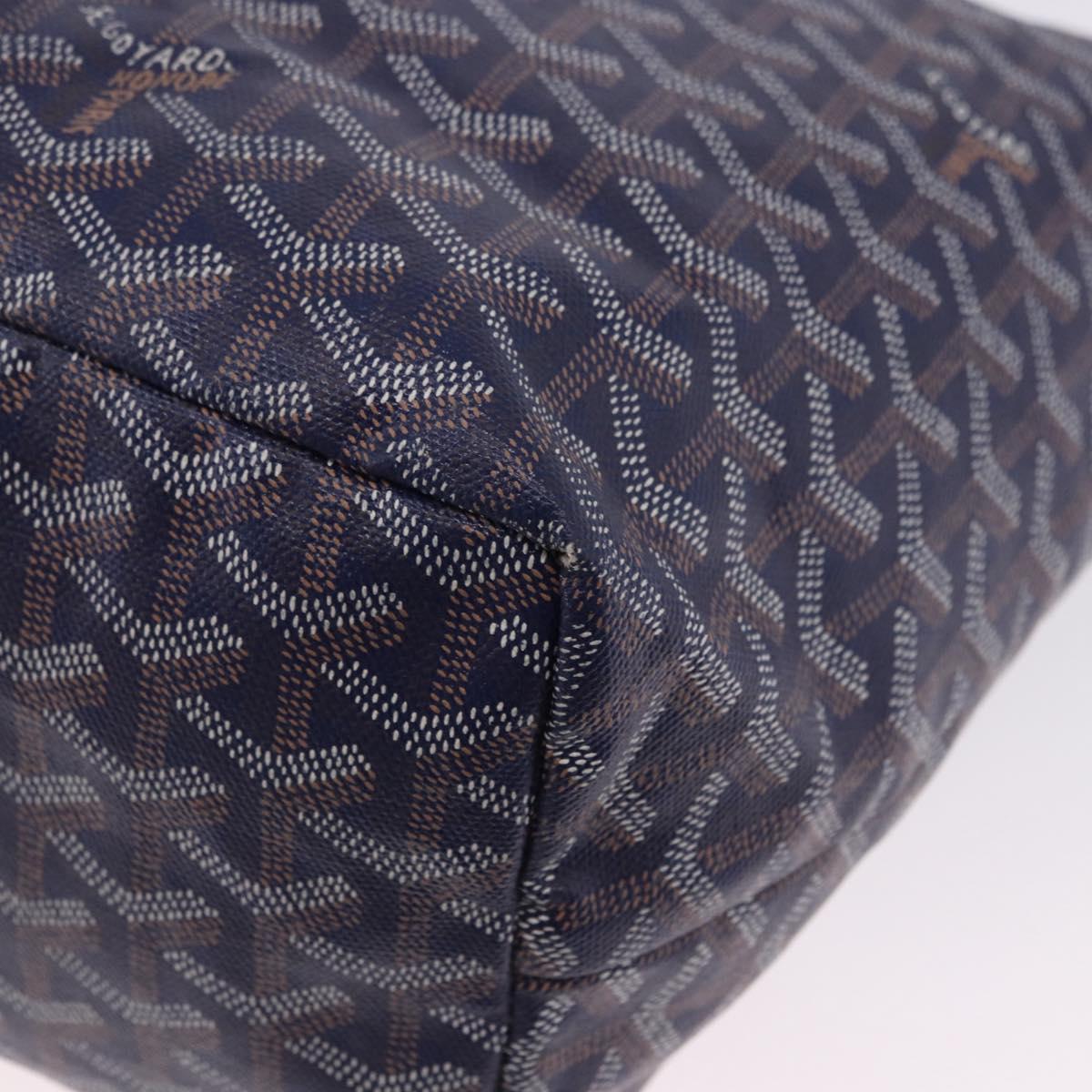 GOYARD Herringbone Saint Louis PM Tote Bag PVC Navy Auth 203171A