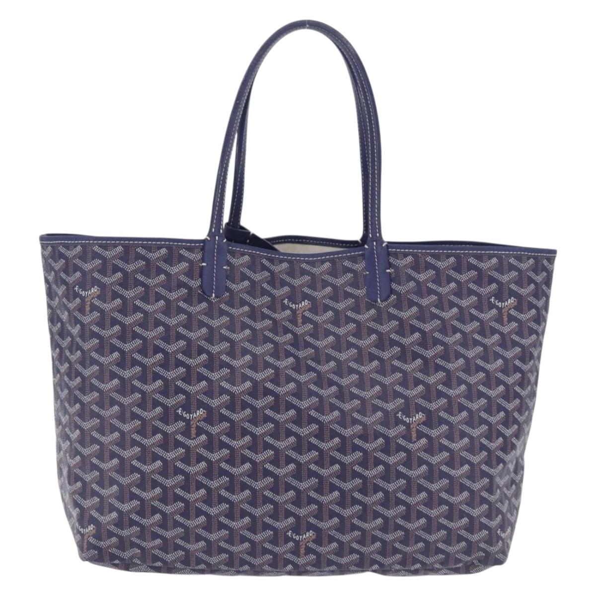 GOYARD Herringbone Saint Louis PM Tote Bag PVC Navy Auth 203171A