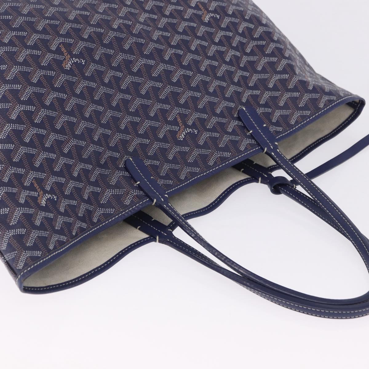 GOYARD Herringbone Saint Louis PM Tote Bag PVC Navy Auth 203171A