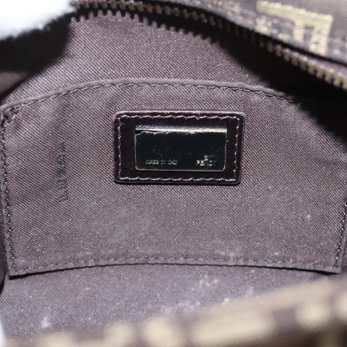 FENDI Zucchino Canvas Hand Bag Brown Auth 203176